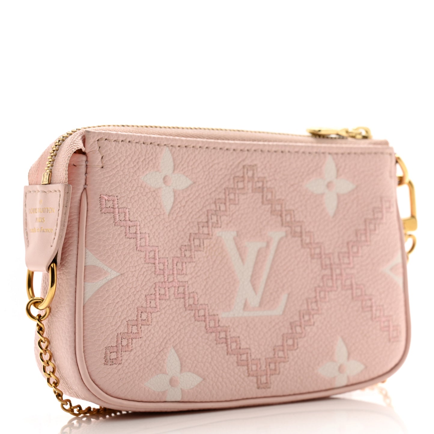 Empreinte Monogram Giant Broderies Mini Pochette Accessories Pink Creme