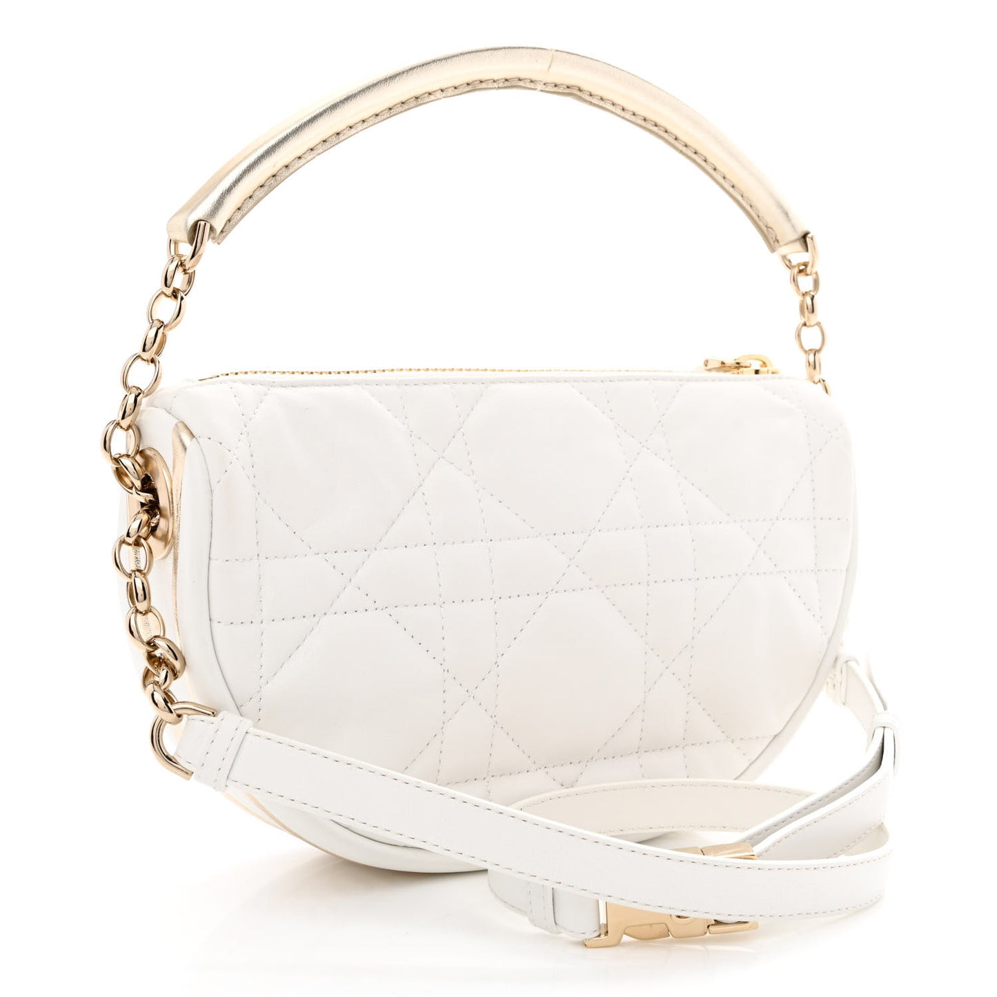 Lambskin Cannage Small Dior Vibe Hobo Bag Latte