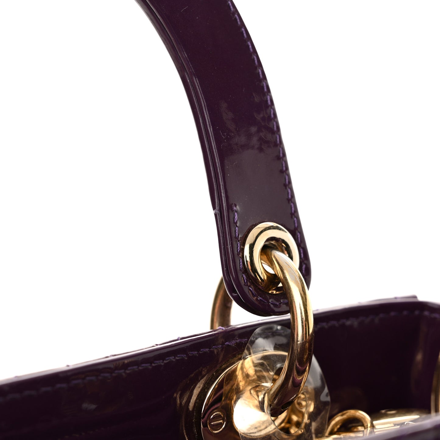Patent Cannage Medium Lady Dior Purple