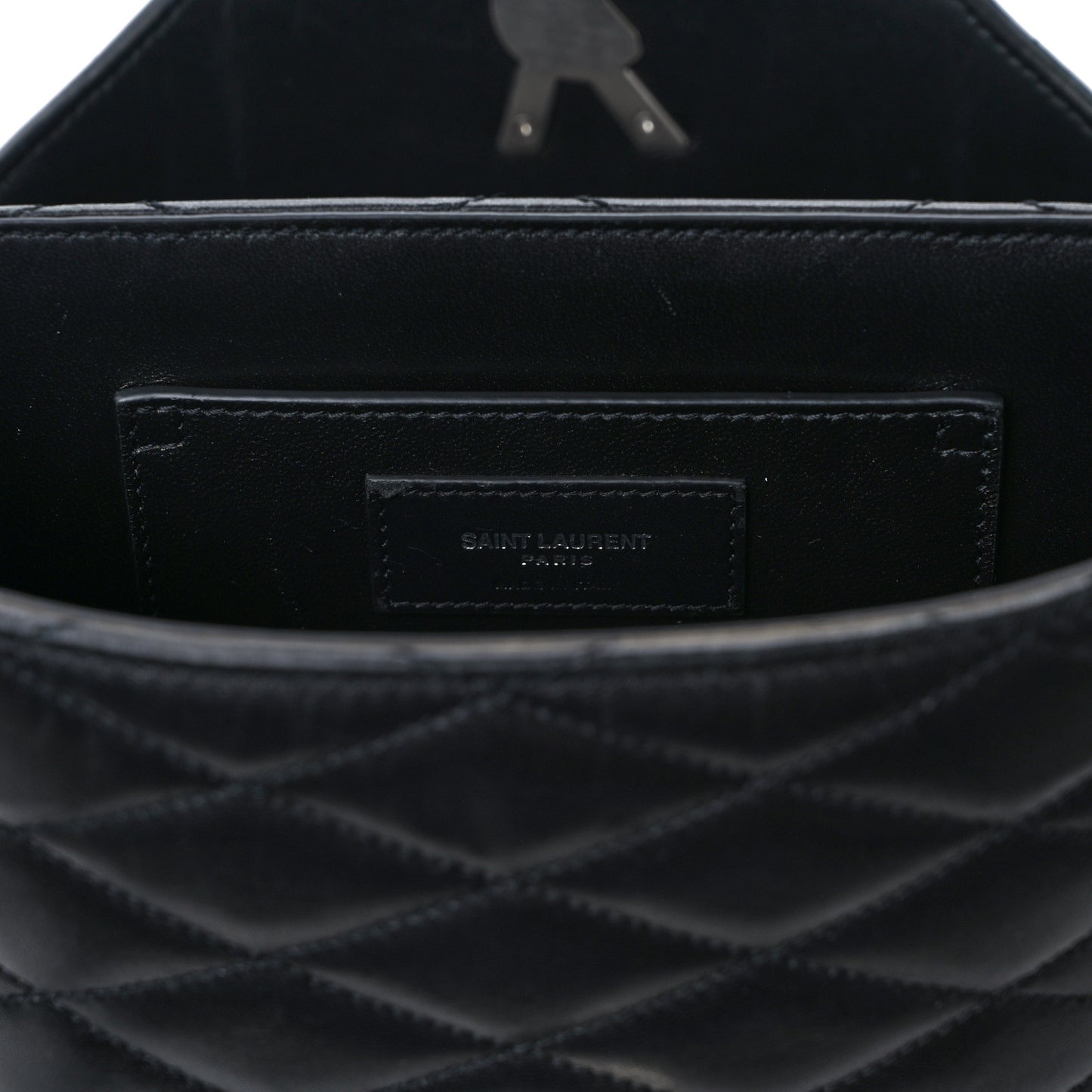 Lambskin Quilted Monogram June Box Bag Black