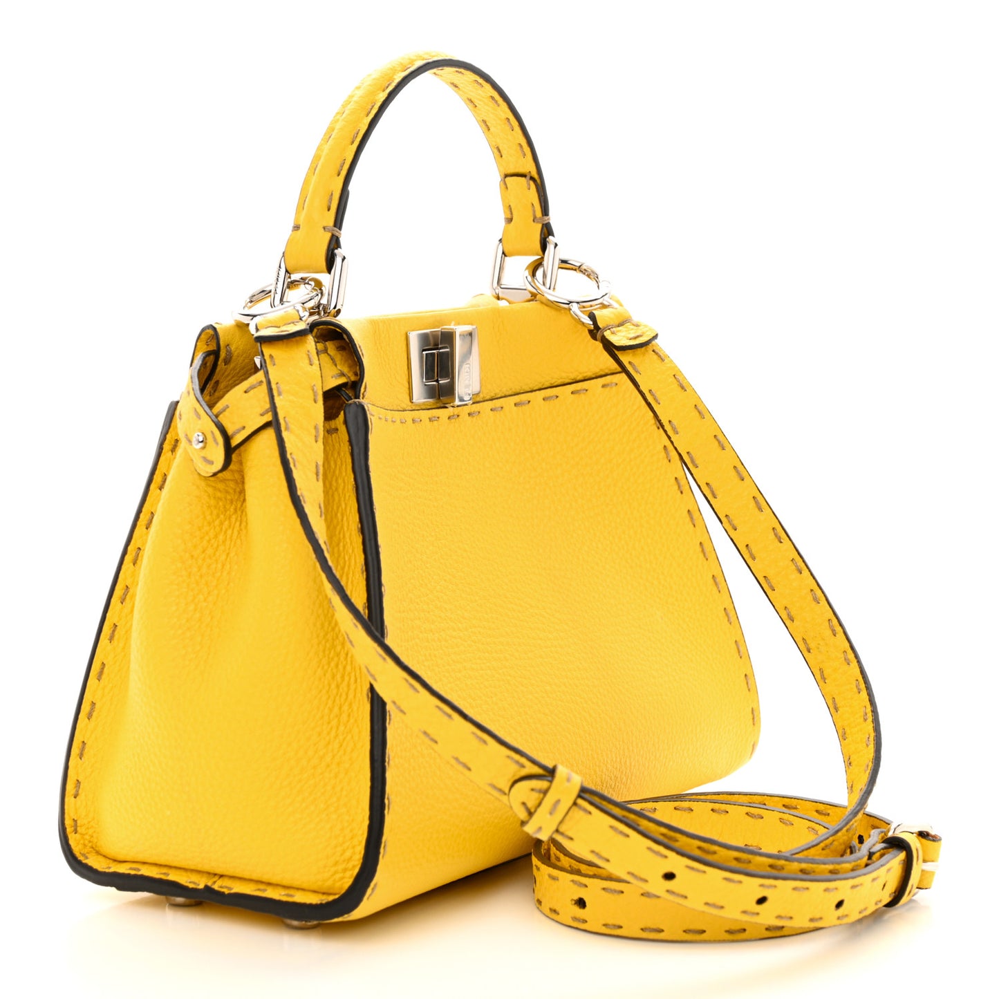 Cuoio Romano Selleria Mini Peekaboo Iconic Satchel Limone