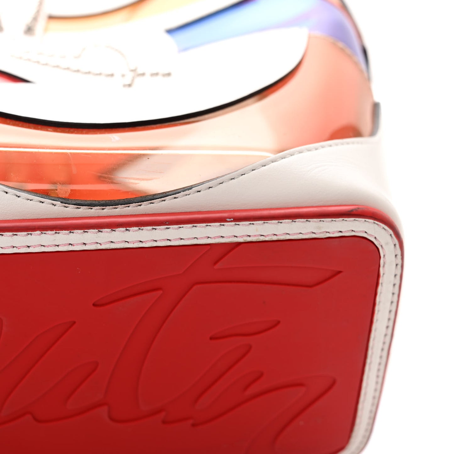 Calfskin PVC Love Spikes East West Cabata Tote Latte Multicolor