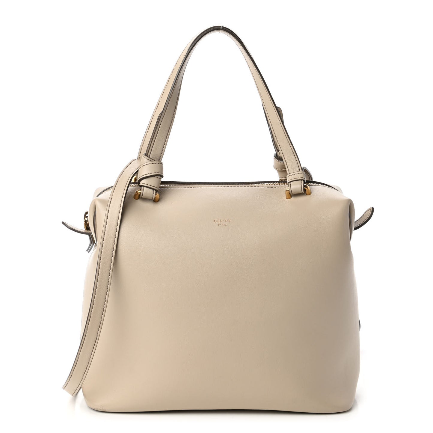 Lambskin Small Soft Cube Satchel Light Taupe