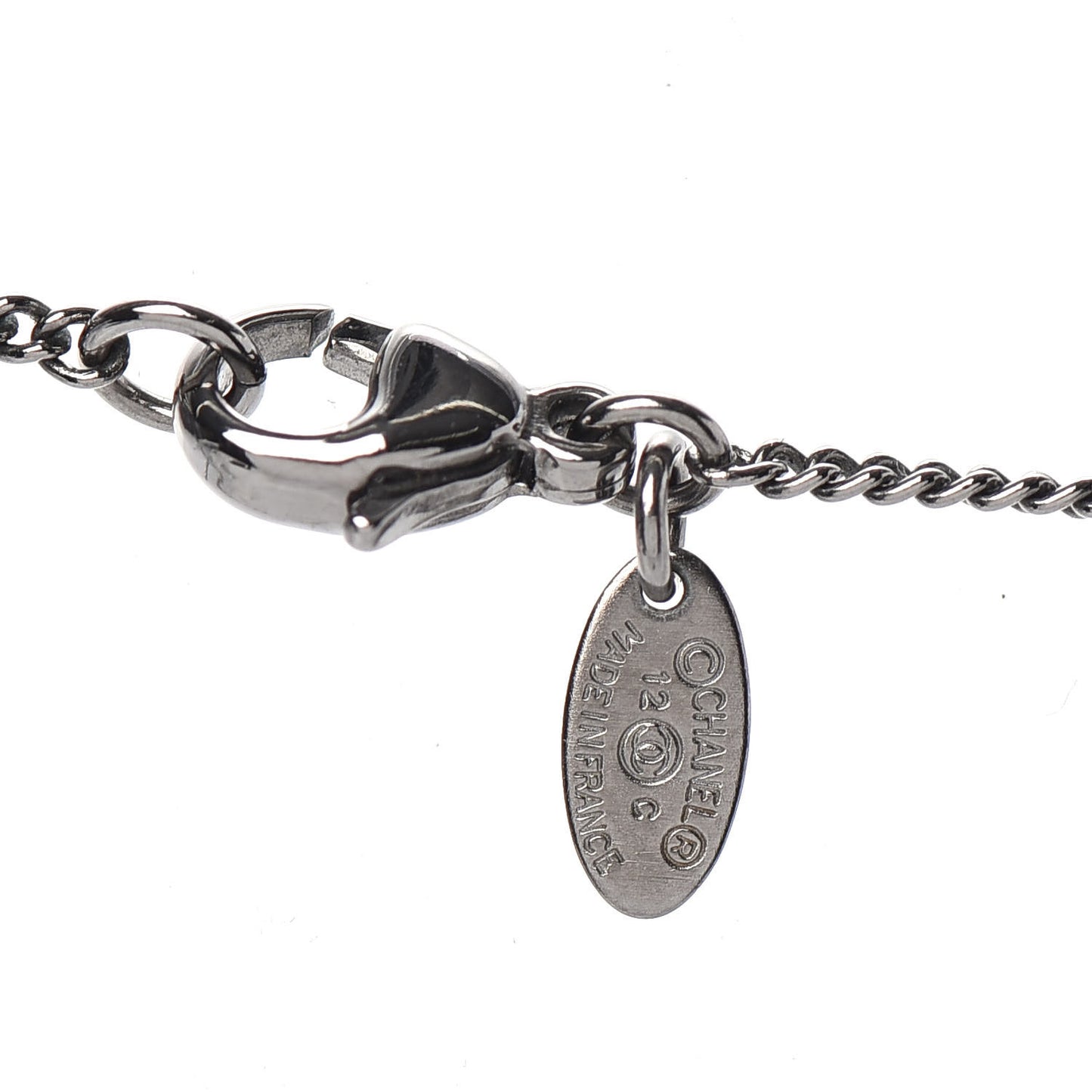 Ruthenium Crystal CC Necklace Black
