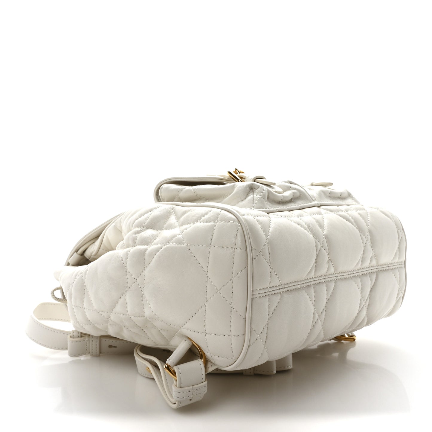 Lambskin Macrocannage Medium Caro Backpack White