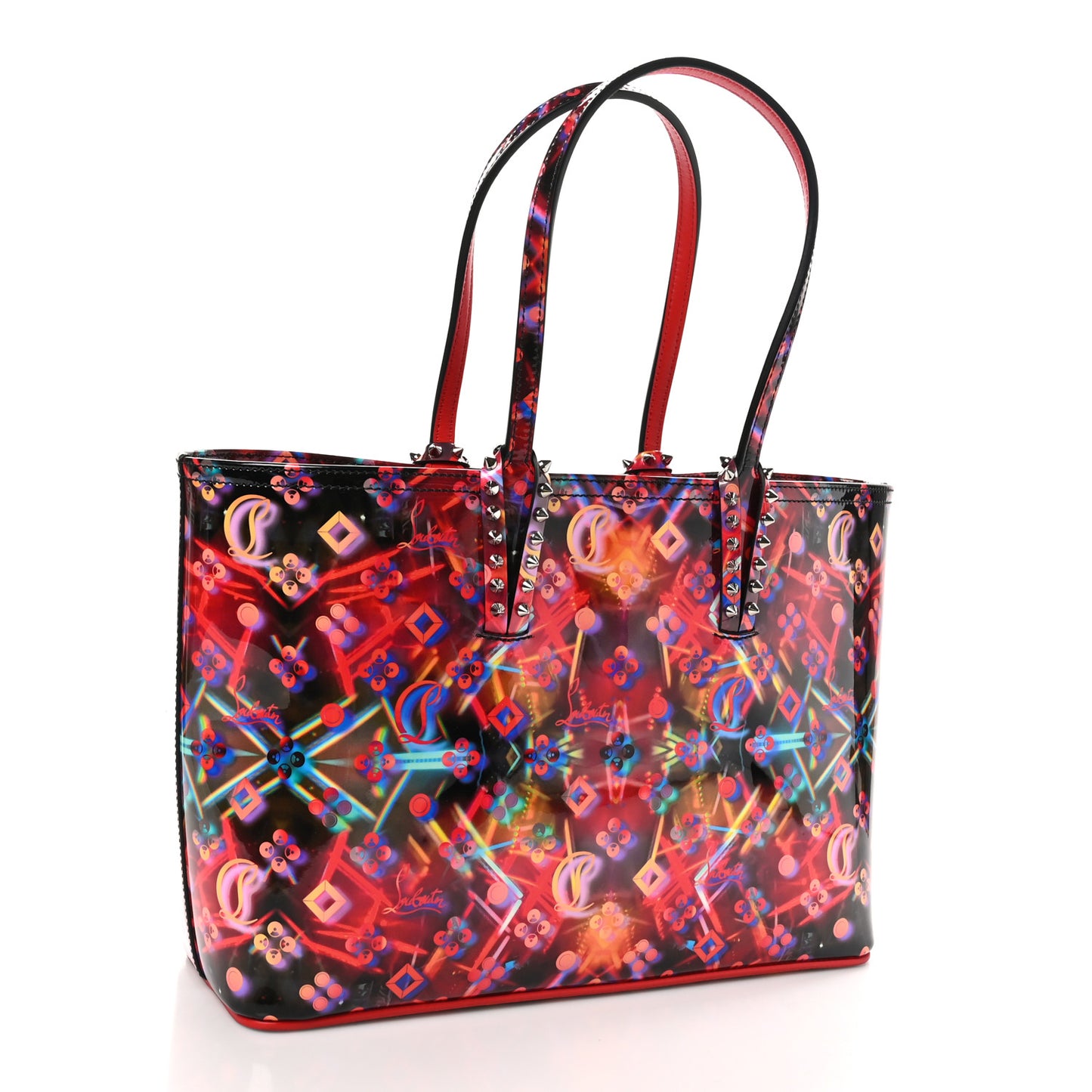 Patent Calfskin Small Discolaser Cabata Tote Multicolor
