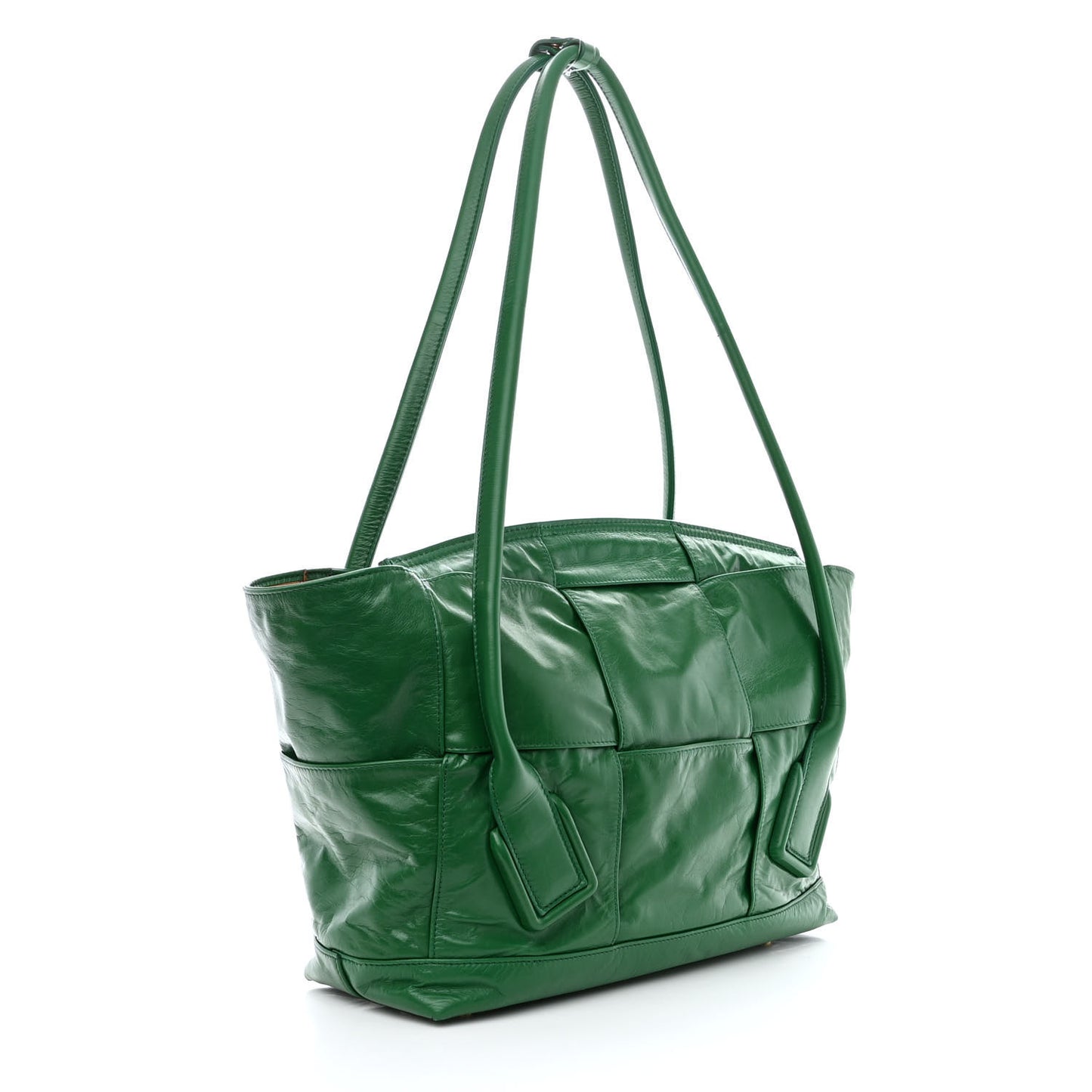 Paper Calfskin Maxi Intrecciato Medium Arco Slouch Racing Green