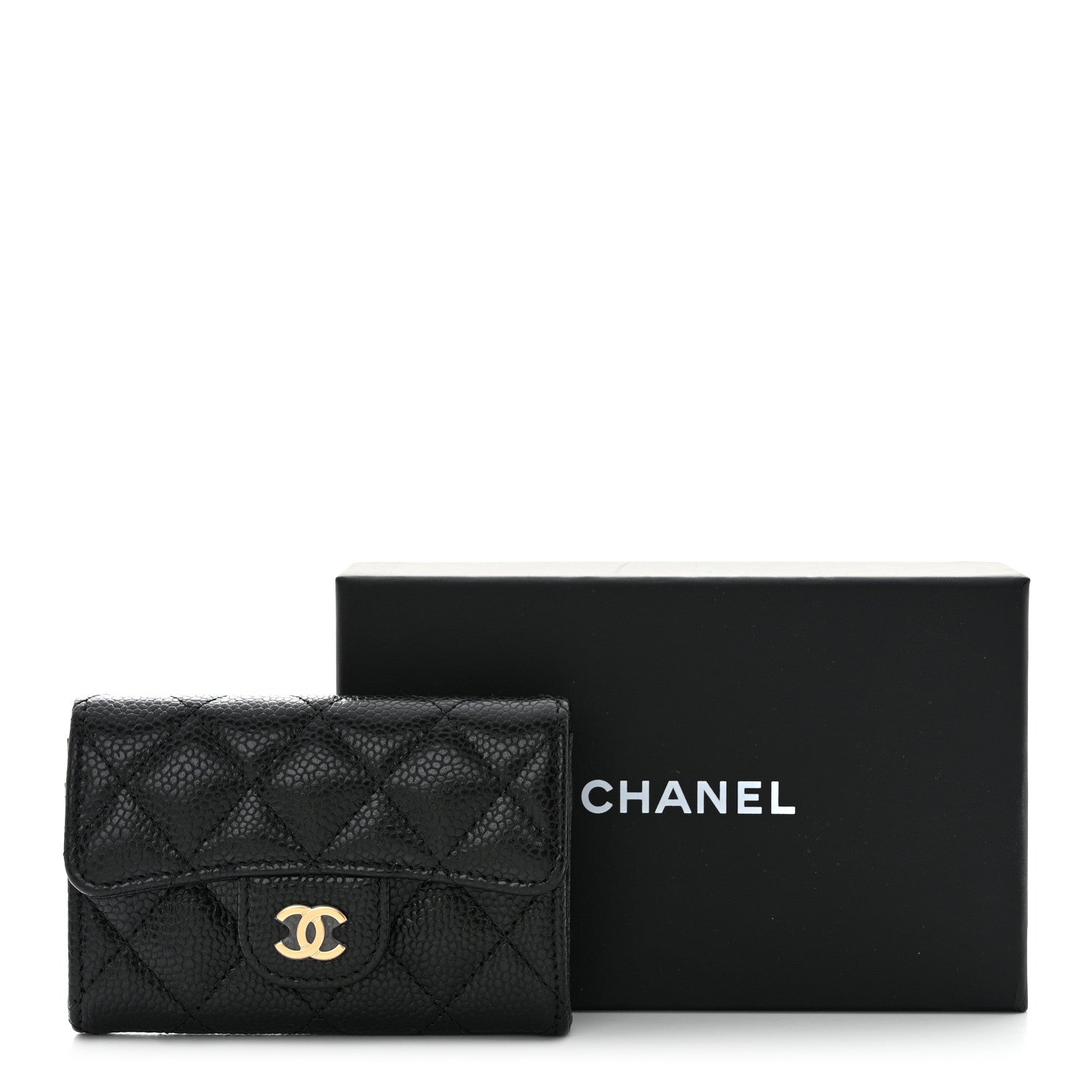 Chanel Caviar Quilted Flap Card Holder Wallet Black 11 of 11