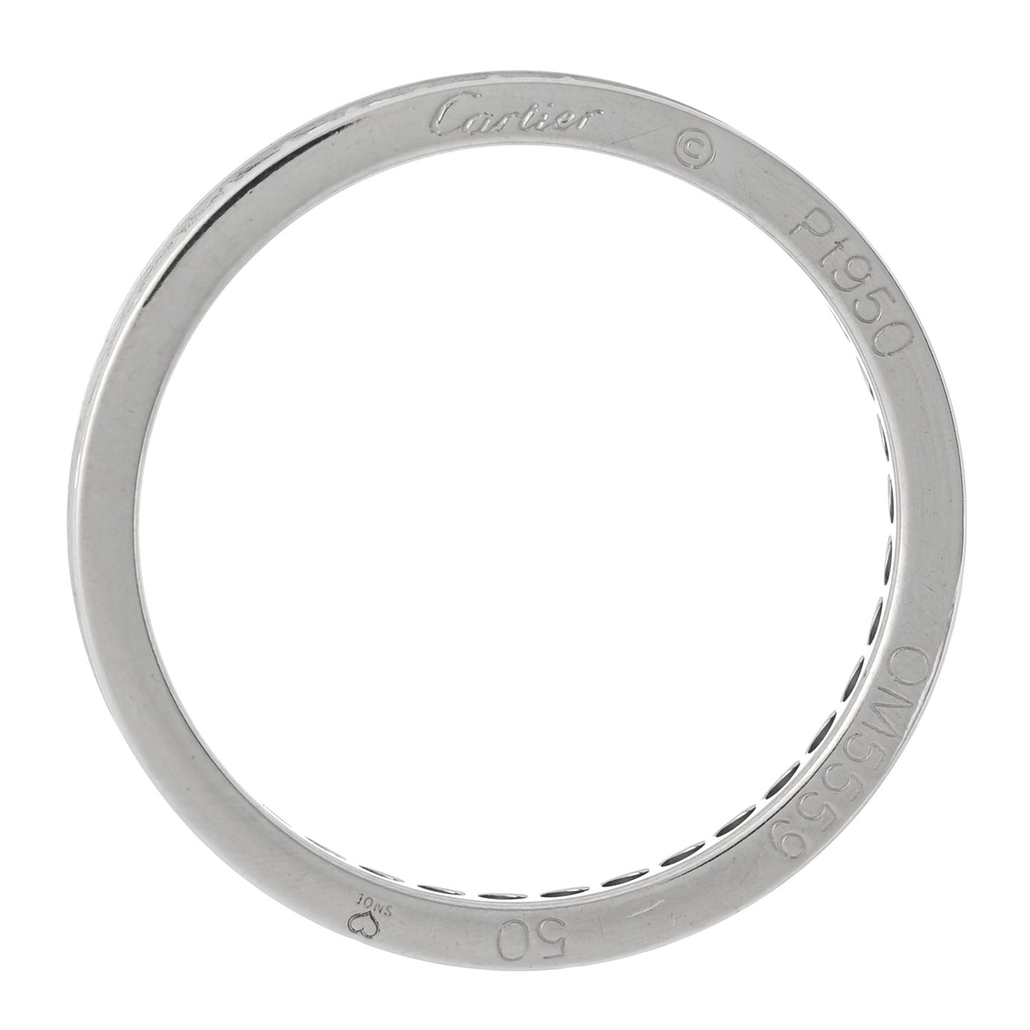 Platinum Diamond 2.4mm Ballerine Wedding Band Ring 50 5.25