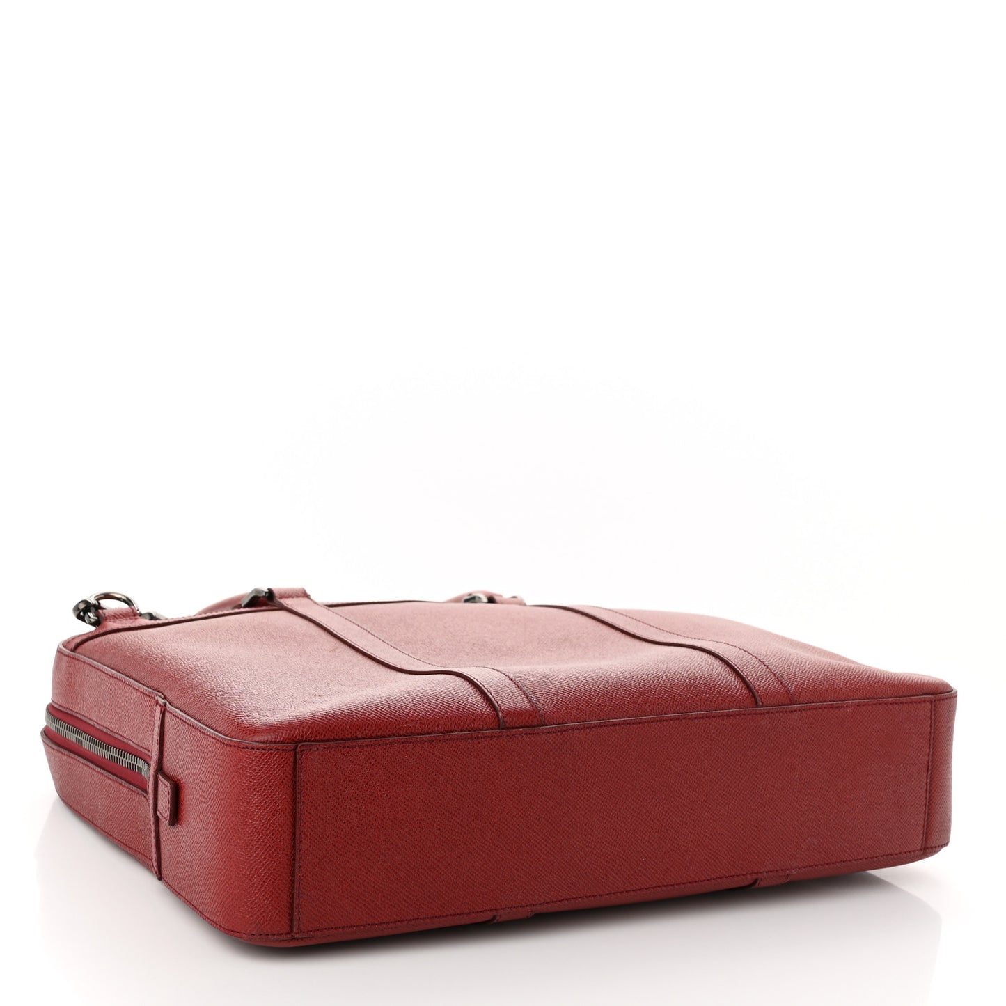 Textured Calfskin Small Newberg Briefcase Red