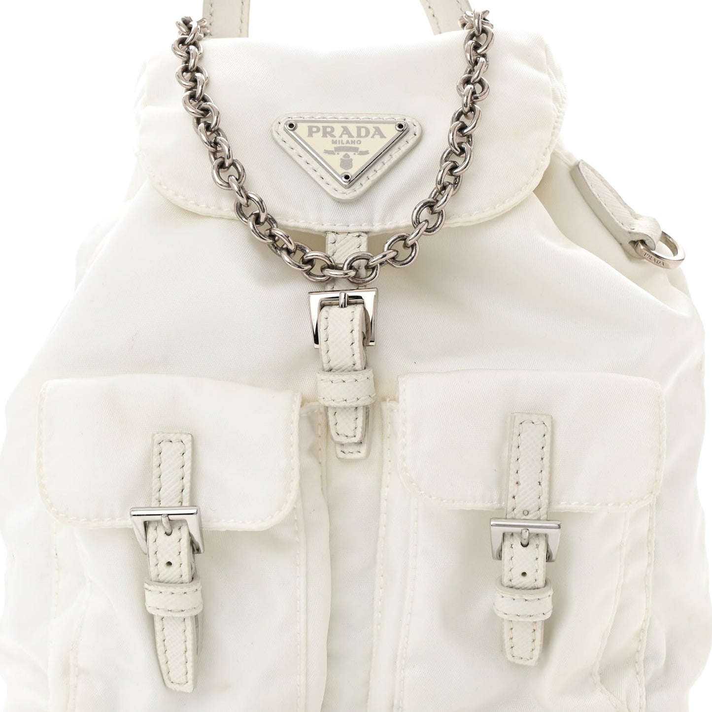 Nylon Vela Mini Crossbody Backpack White