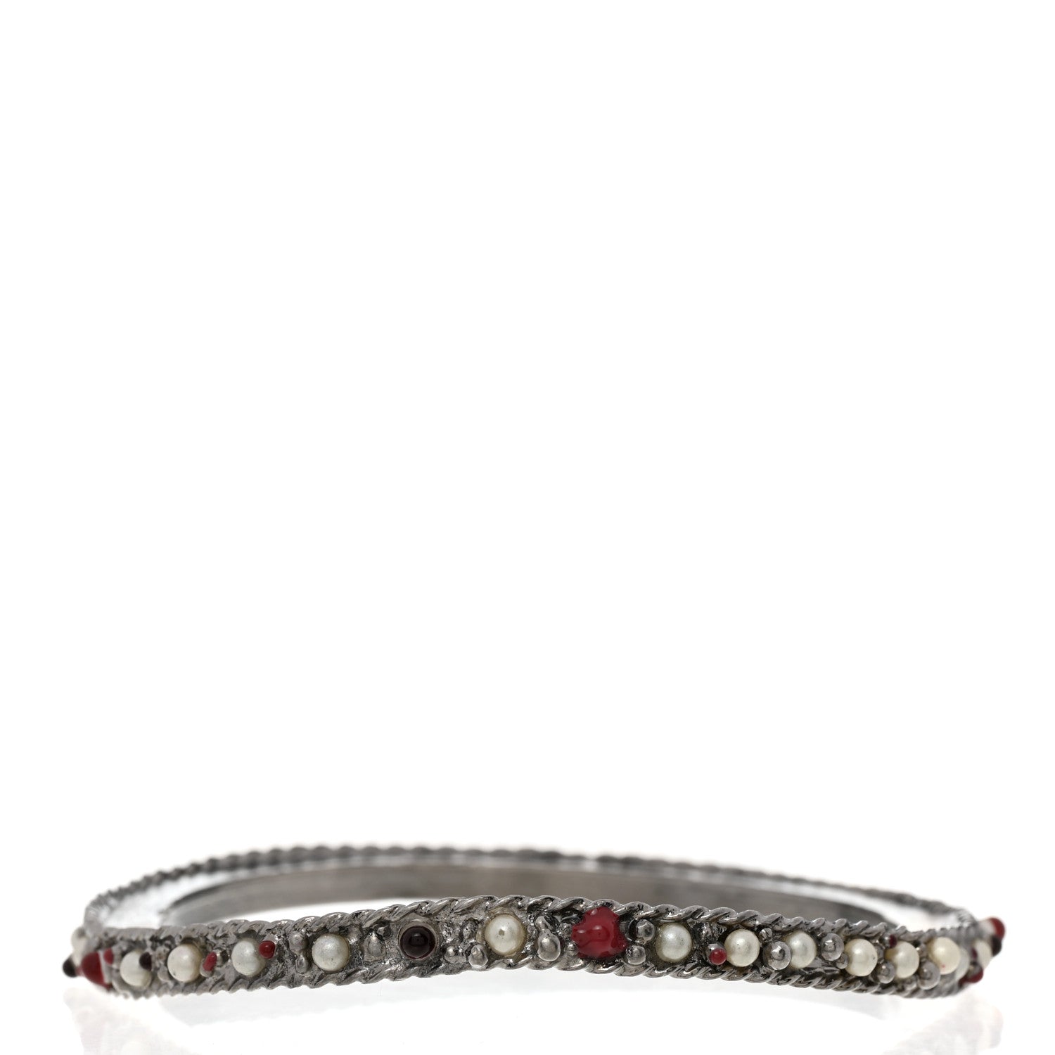 Chanel Ruthenium Pearl Bead Bangle 3 of 4