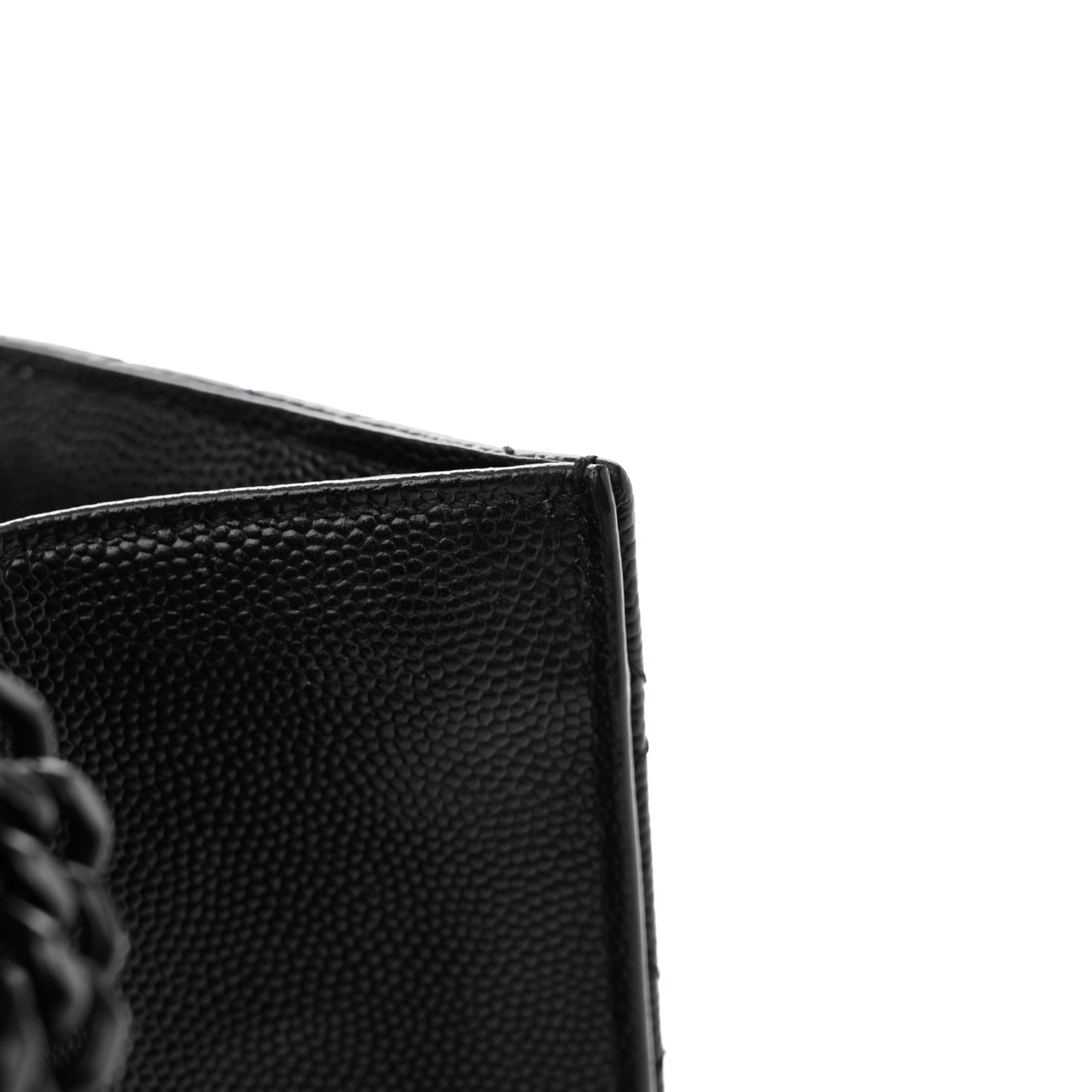 Grain De Poudre Textured Mixed Matelasse Triquilt Medium Monogram Monochrome Satchel Black