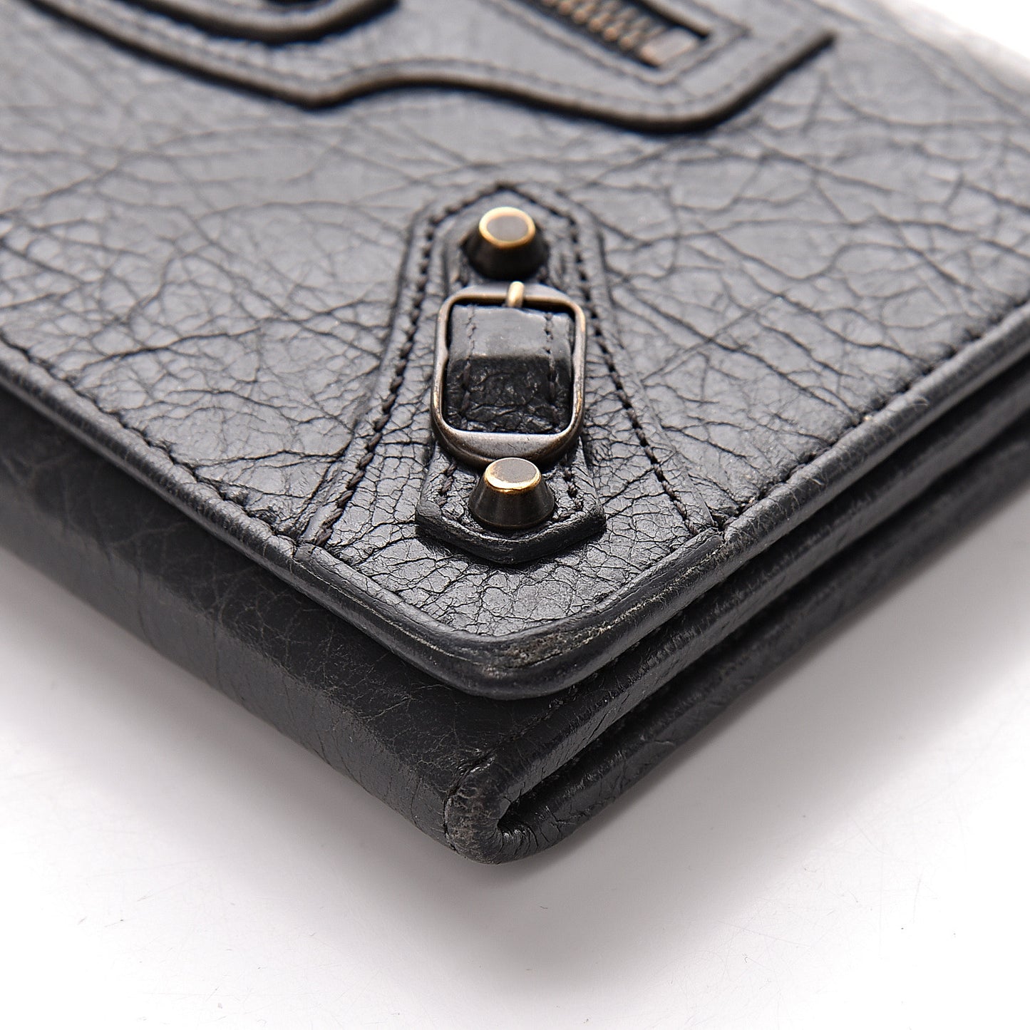 Agneau Classic Hardware Money Wallet Gris Fossile