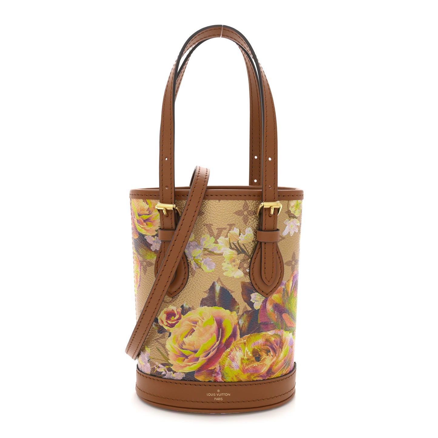 Metallic Monogram LV Garden Nano Bucket Bag Gold