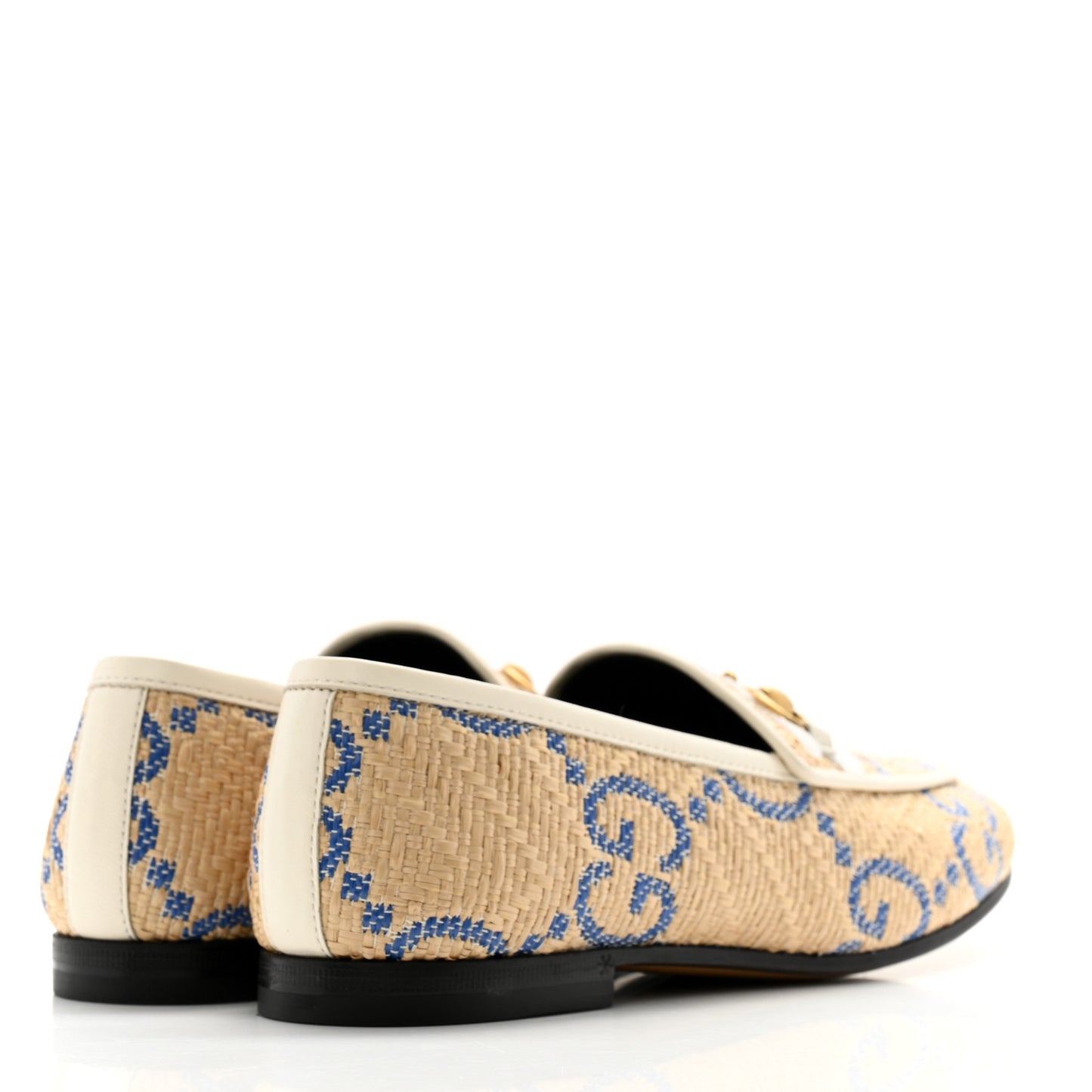 Raffia Horsebit Womens Jordaan Loafers 36 Natural Royale Mystic White
