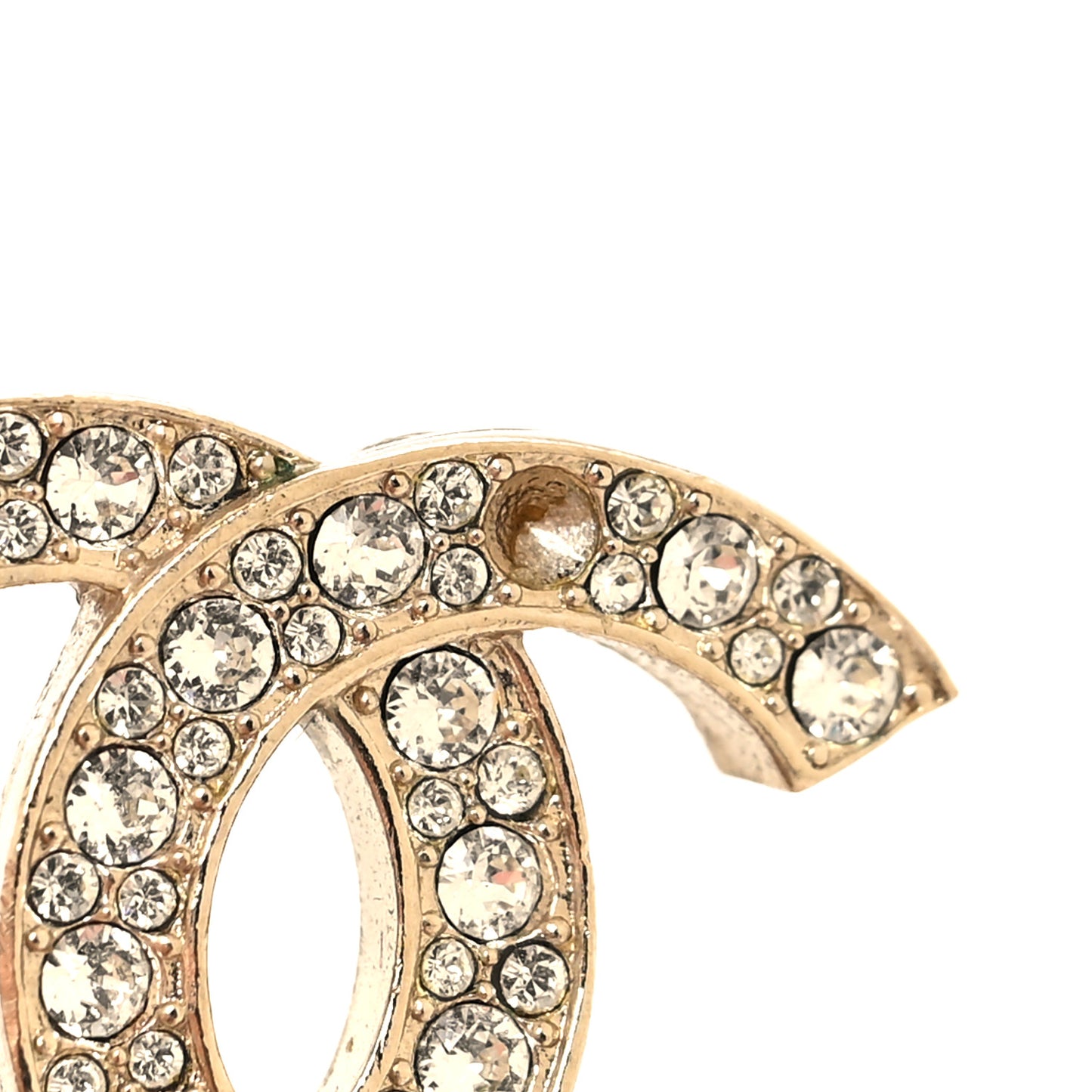 Crystal CC Earrings Light Gold
