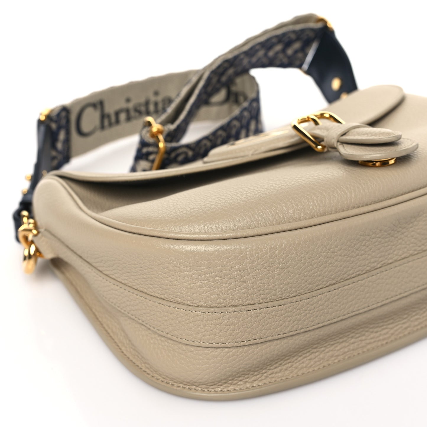 Grained Calfskin Large Bobby Flap Beige
