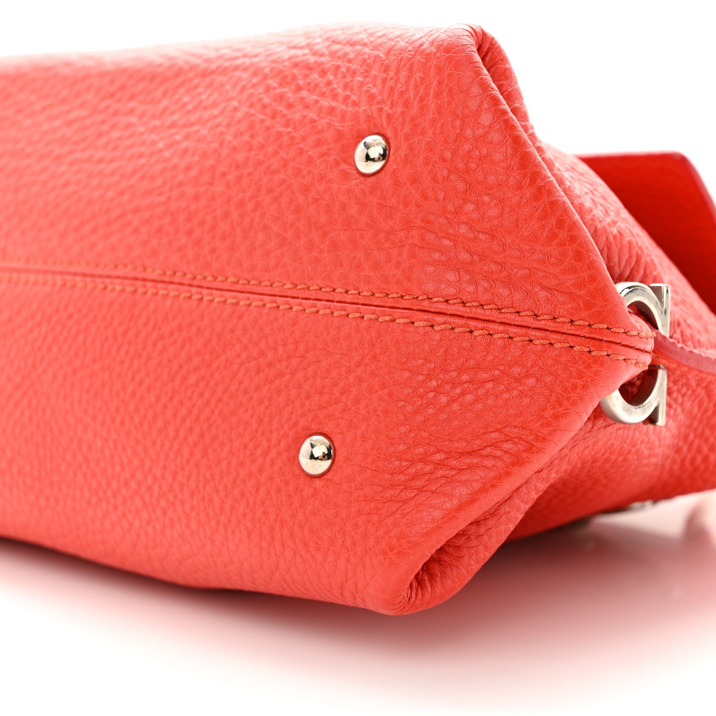 Grained Calfskin Sofia Satchel Red