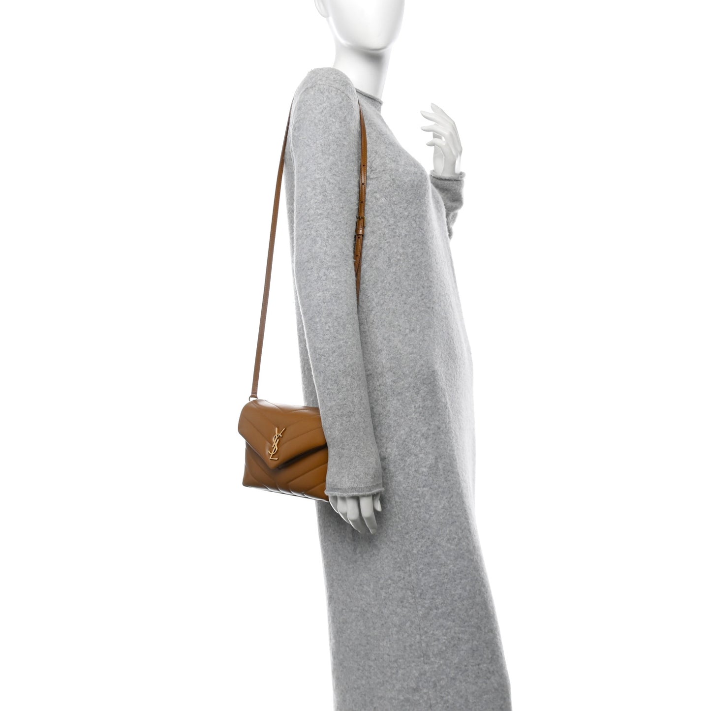 Calfskin Y Quilted Monogram Toy Loulou Crossbody Bag Dark Natural
