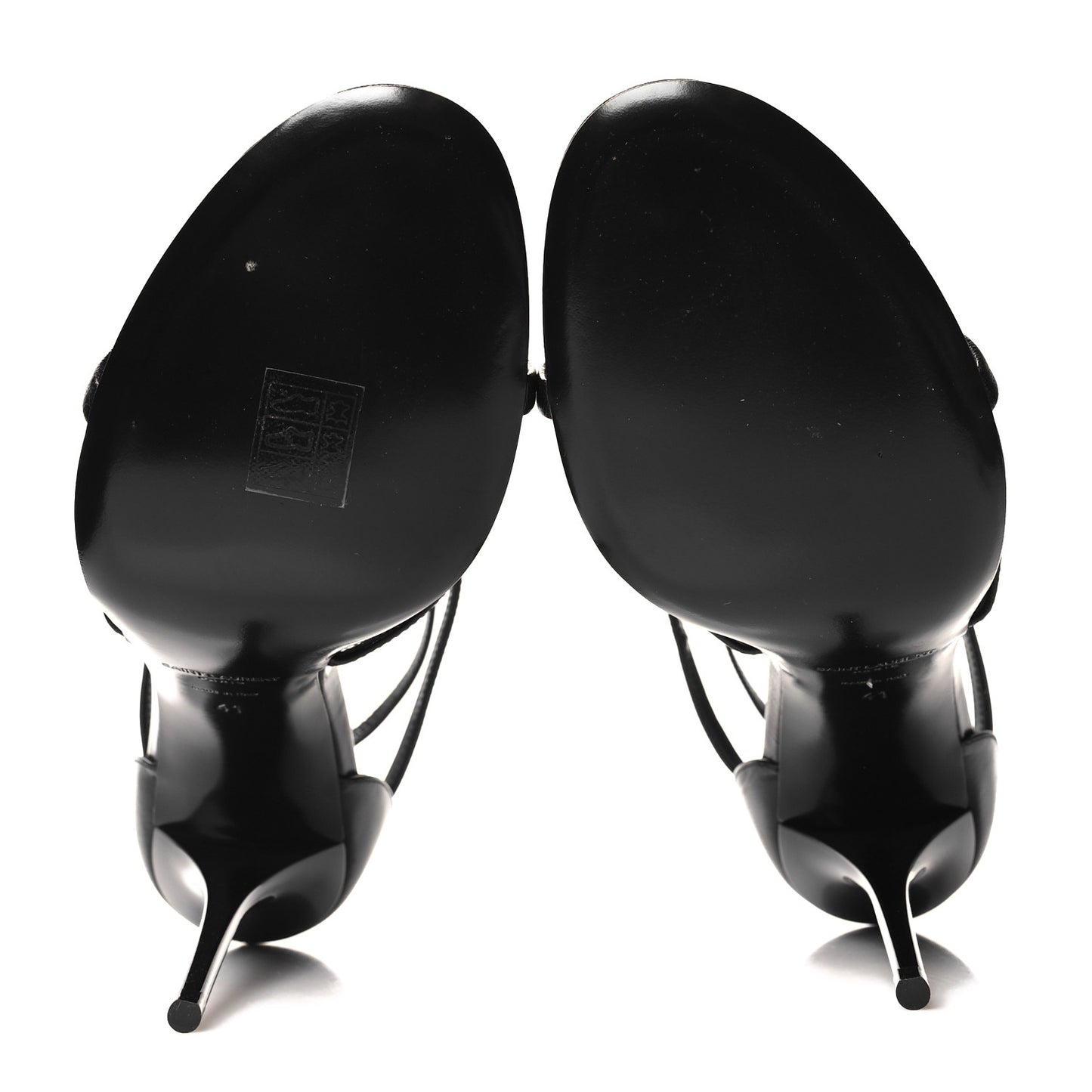 Calfskin Cassandra 100 Ankle Strap Sandals 41 Black Gold
