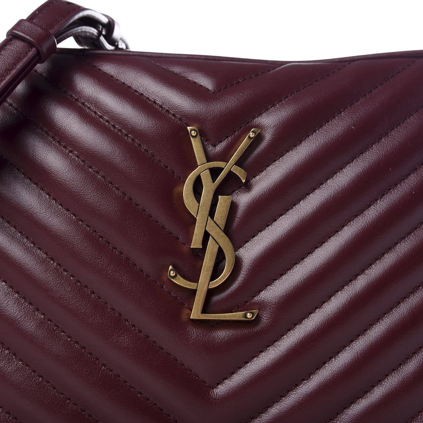 Calfskin Matelasse Monogram Lou Camera Bag Dark Legion Red