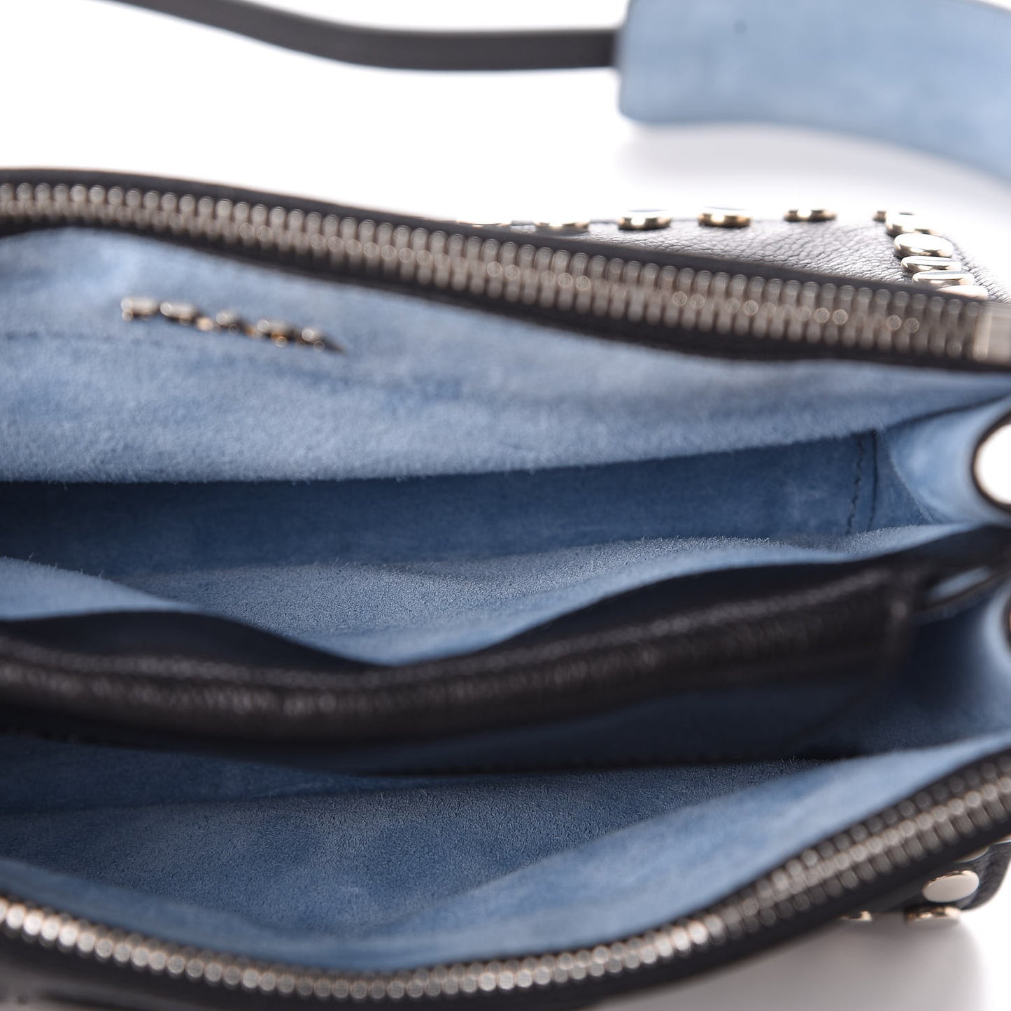 Glace Calfskin Studded Etiquette Shoulder Bag Black