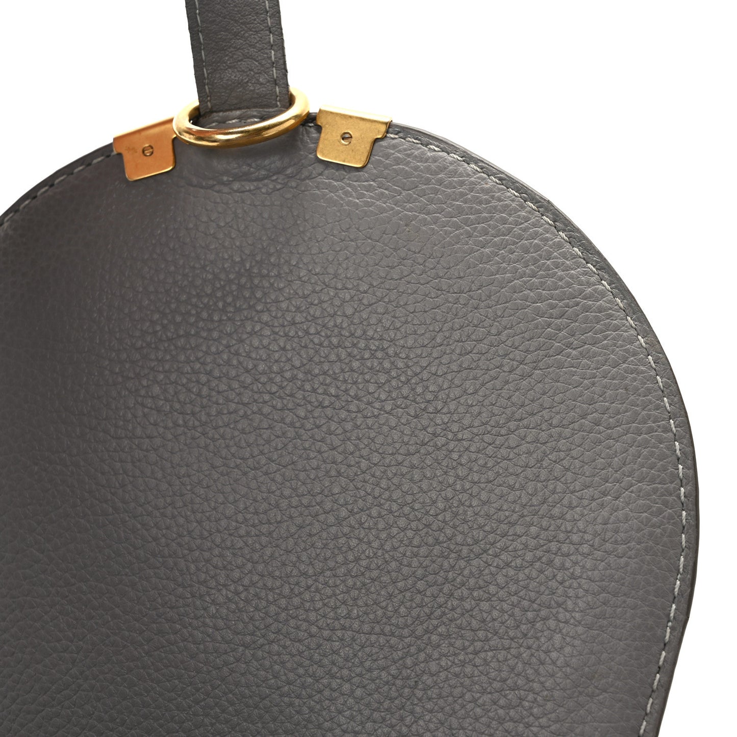 Calfskin Mini Marcie Round Crossbody Bag Cashmere Grey