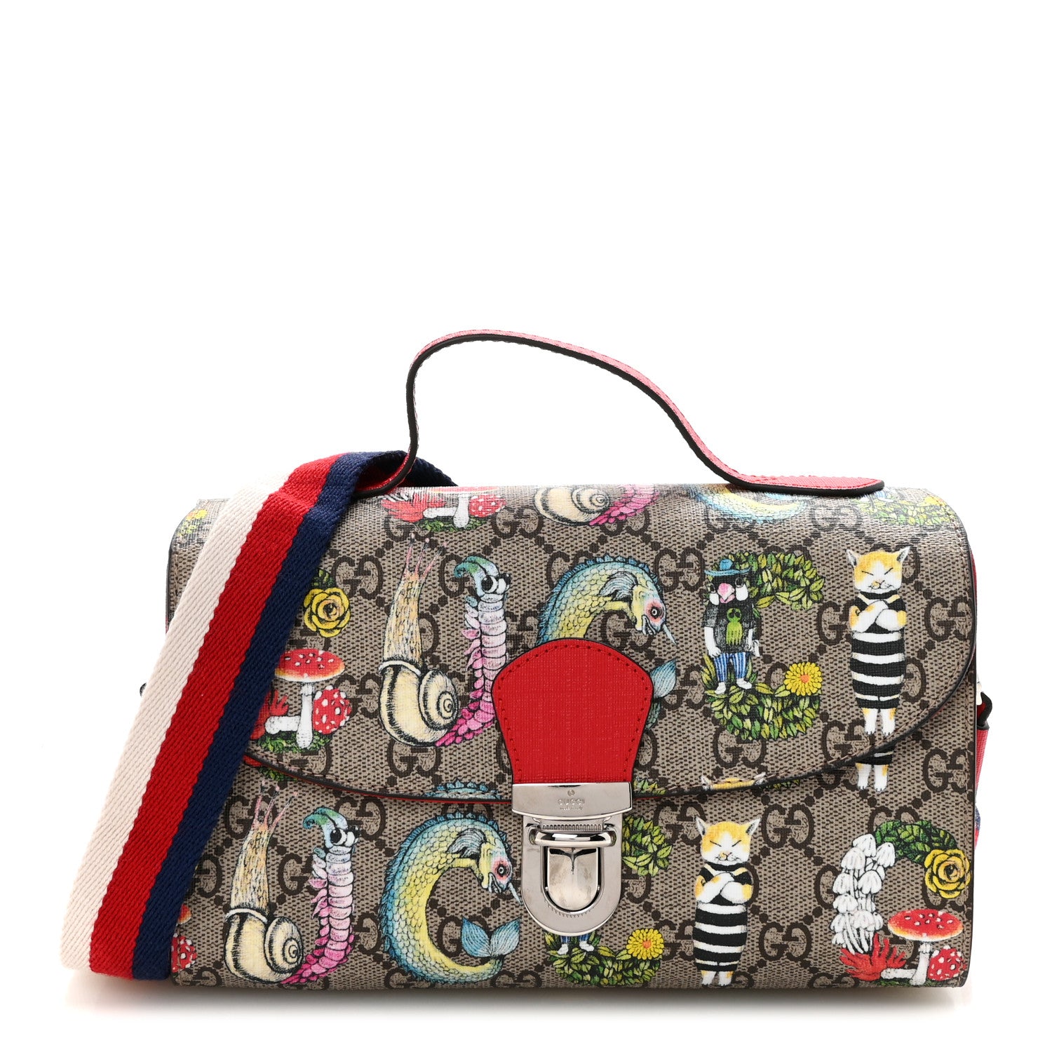 Gucci GG Supreme Monogram Childrens Bugs Print Shoulder Bag