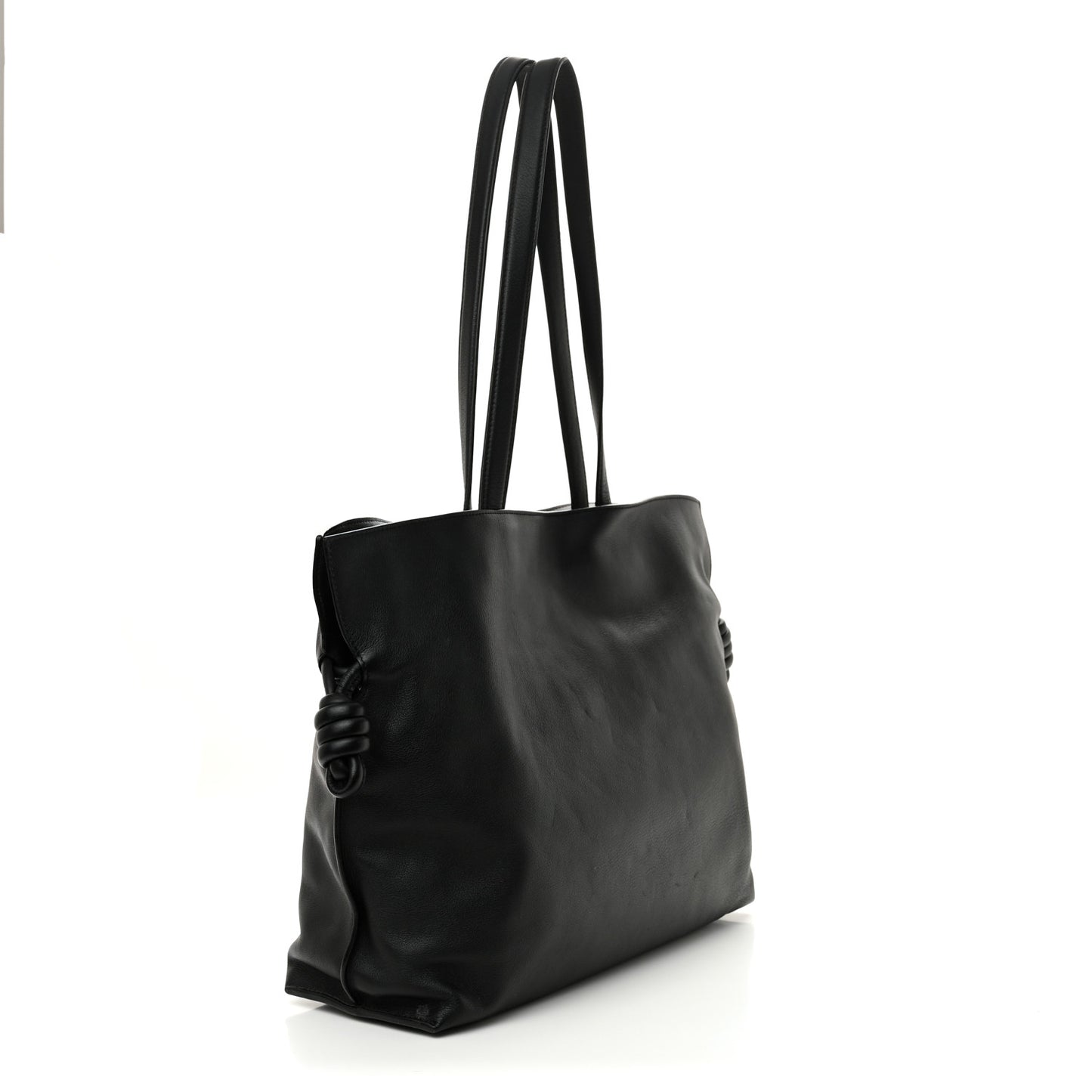 Calfskin Flamenco Knot XL Shoulder Bag Black