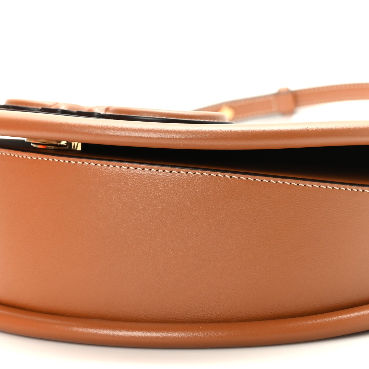 Calfskin Aura Shoulder Bag Brown