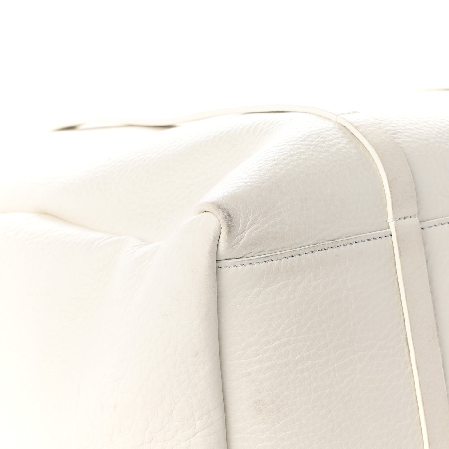 Smooth Calfskin Double Sided Medium Everyday Tote Optic White Black