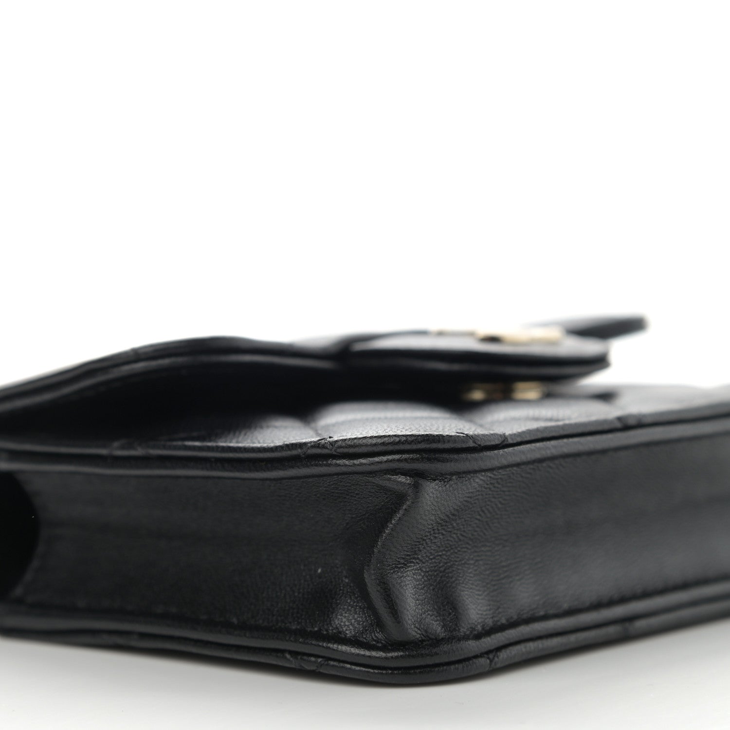 Chanel Lambskin Quilted Top Handle Flap Coin Purse With Chain Black 10 of 12