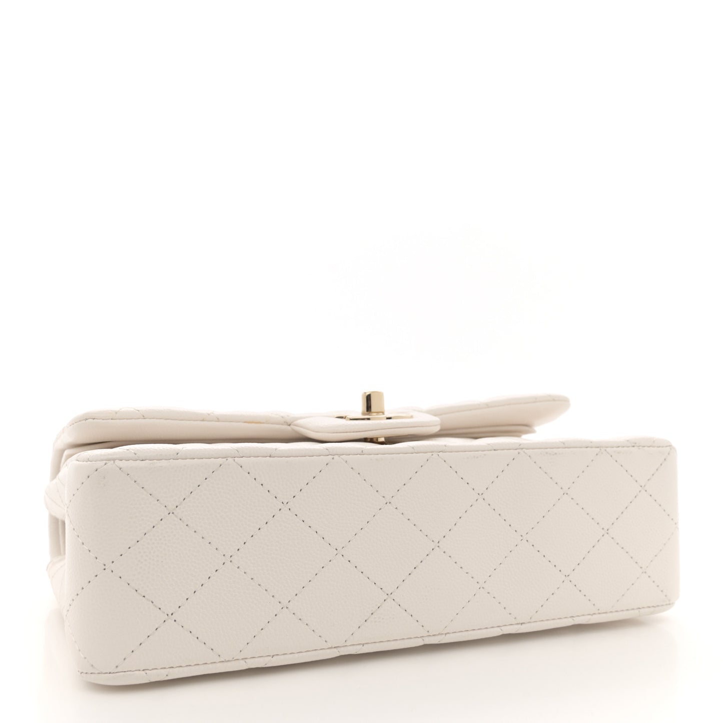 Caviar Quilted Small Double Flap White