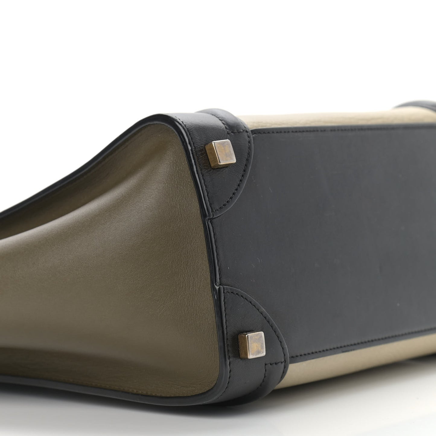 Textured Calfskin Micro Tri-Color Luggage Olive