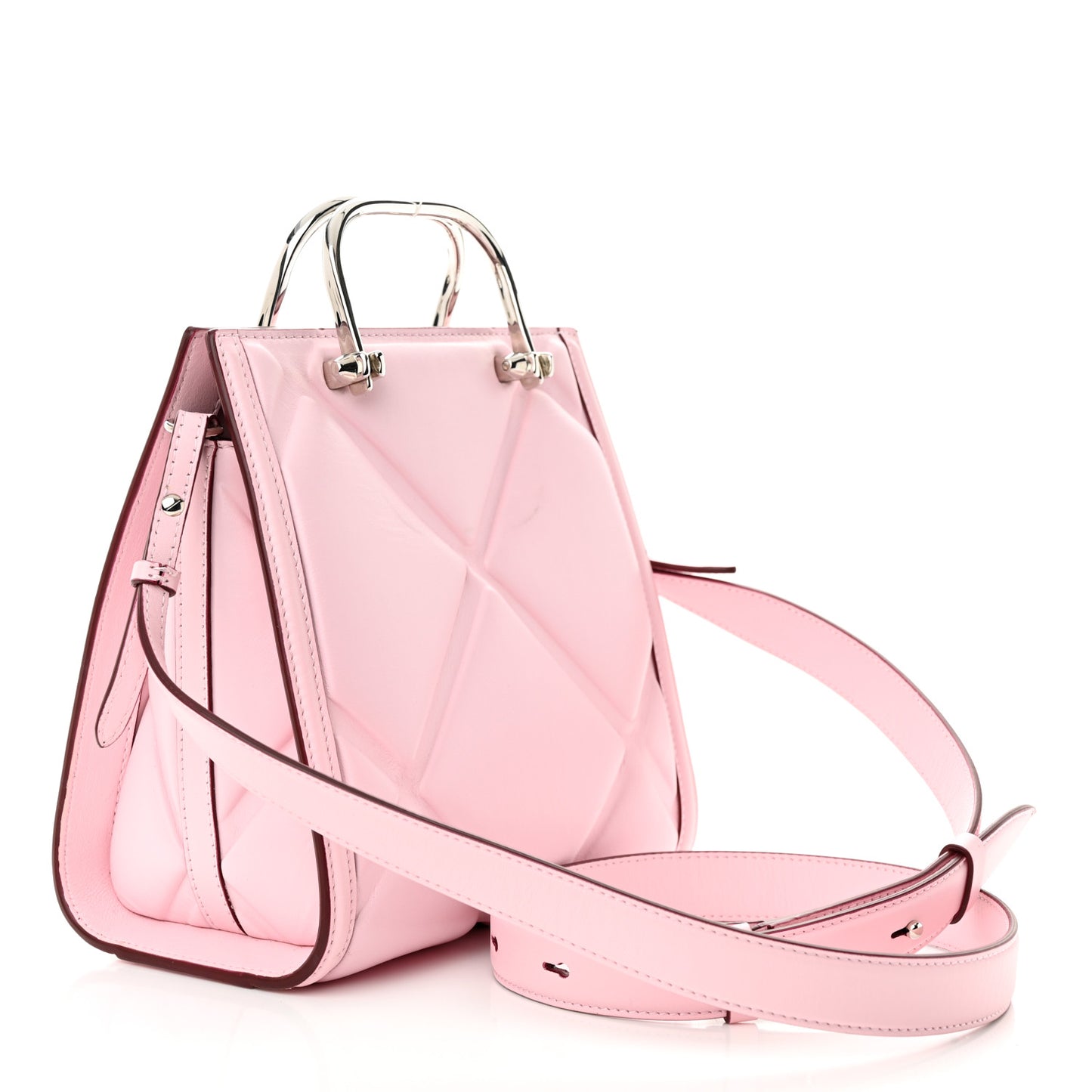 ALEXANDER MCQUEEN Calfskin Quilted The Short Story Shoulder Bag Pink