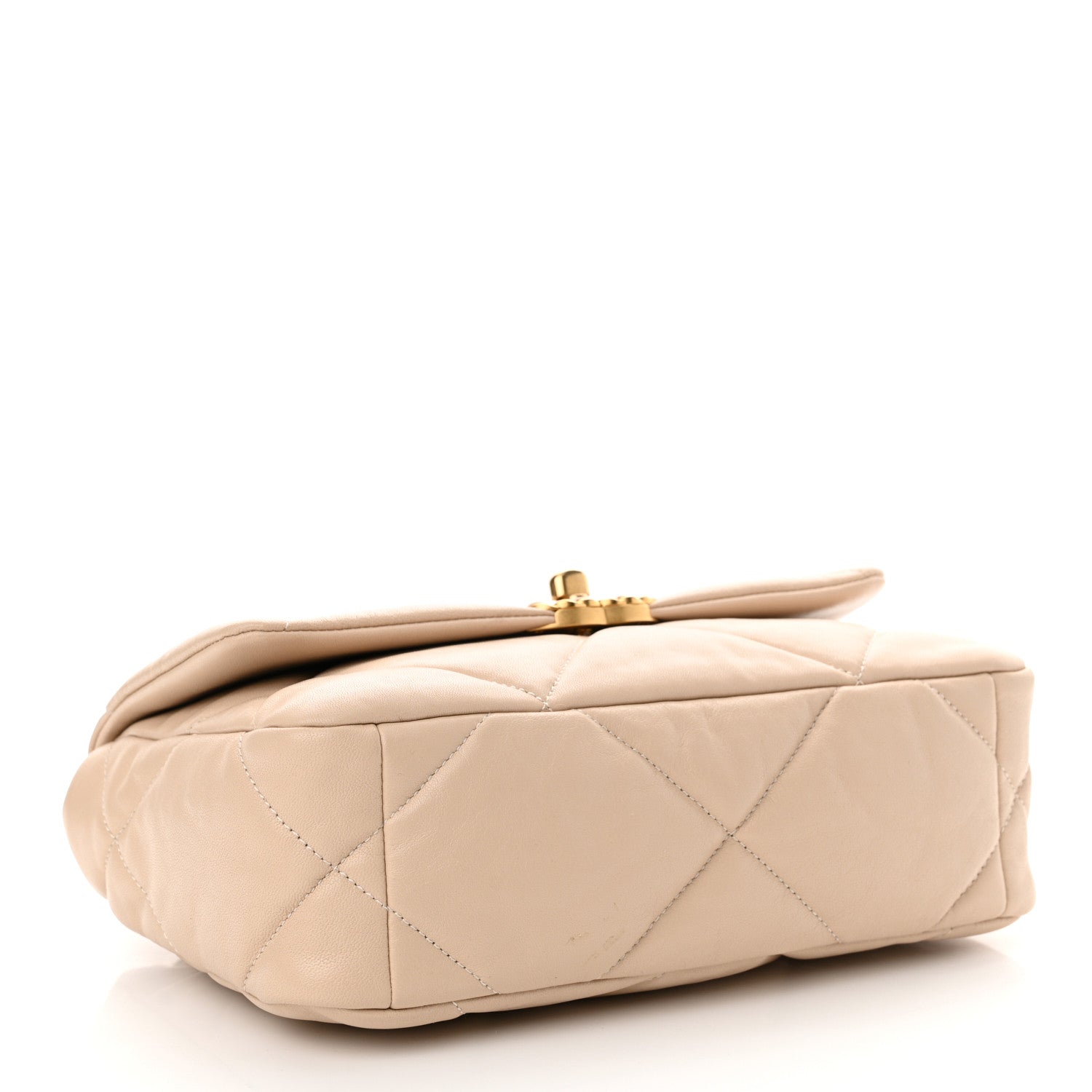 Chanel Goatskin Quilted Medium Chanel 19 Flap Light Beige 4 of 11