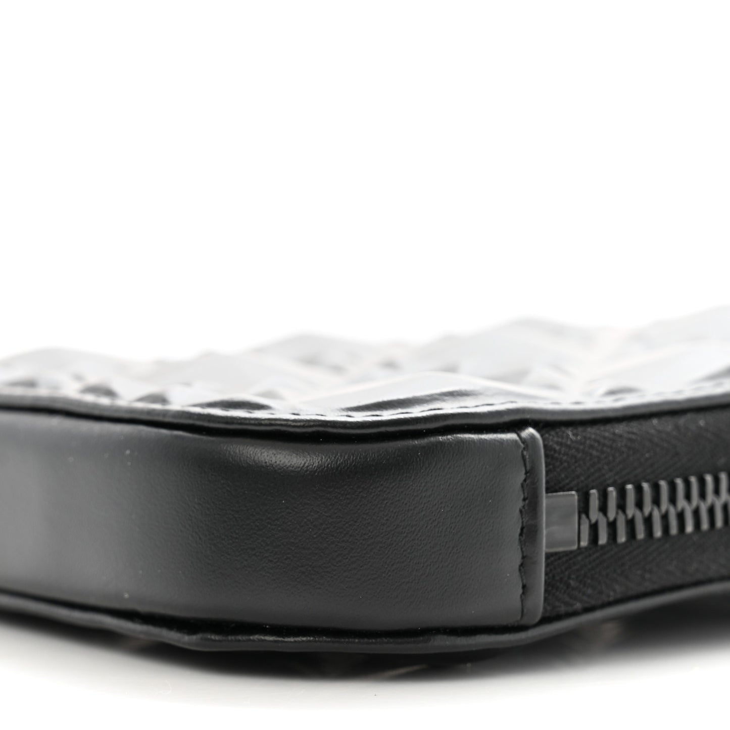 Calfskin Cannage Diamond Cannage Phone Holder Black