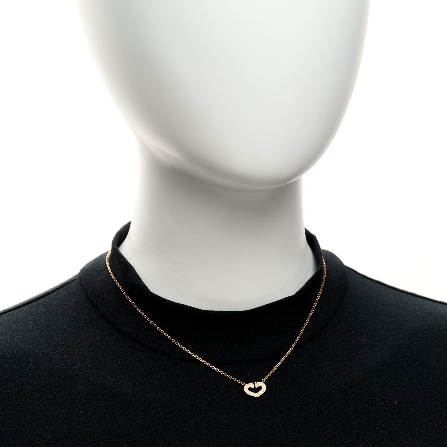 18K Pink Gold Diamond Hearts And Symbols Pendant Necklace