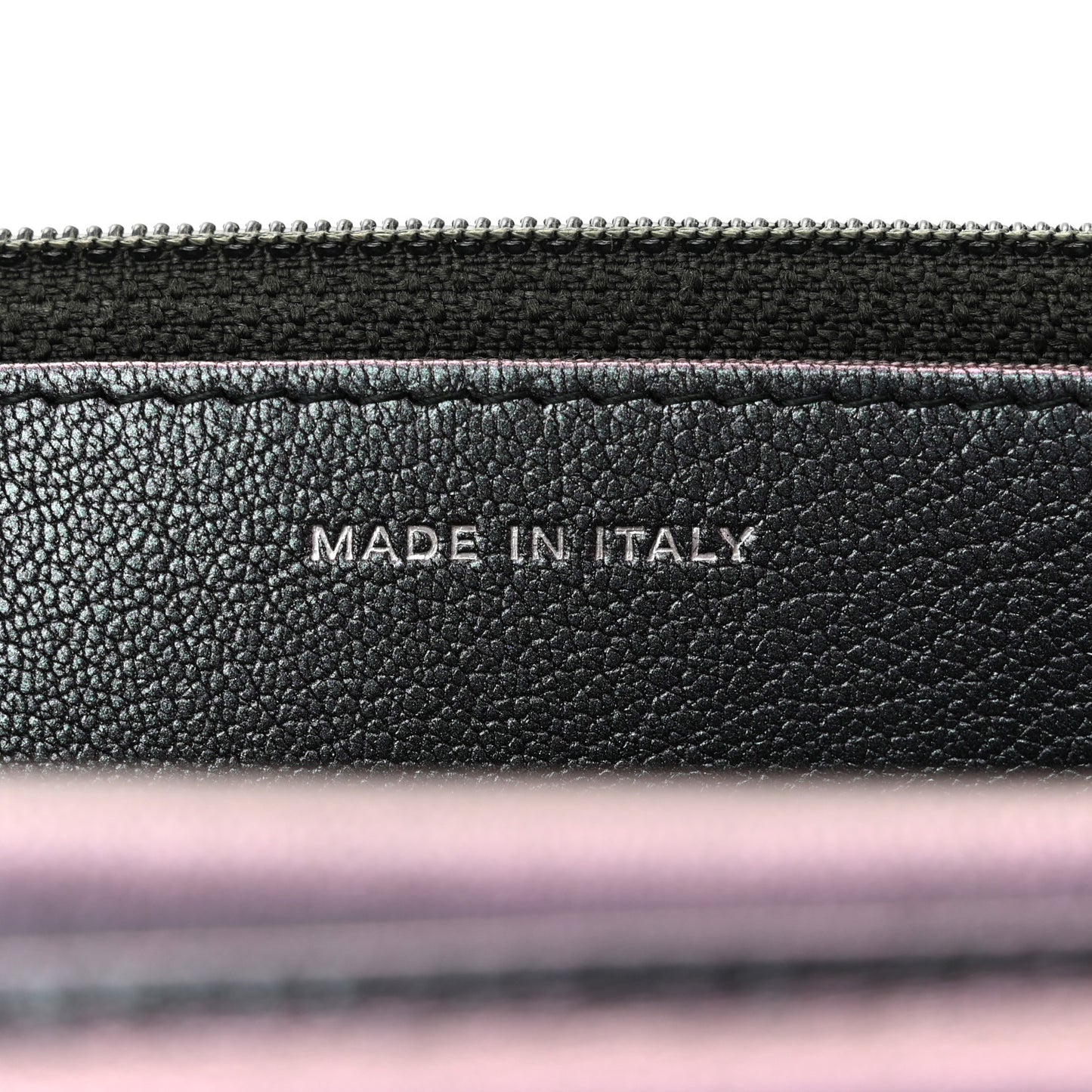 Iridescent Goatskin Quilted Wallet On Chain WOC Purple