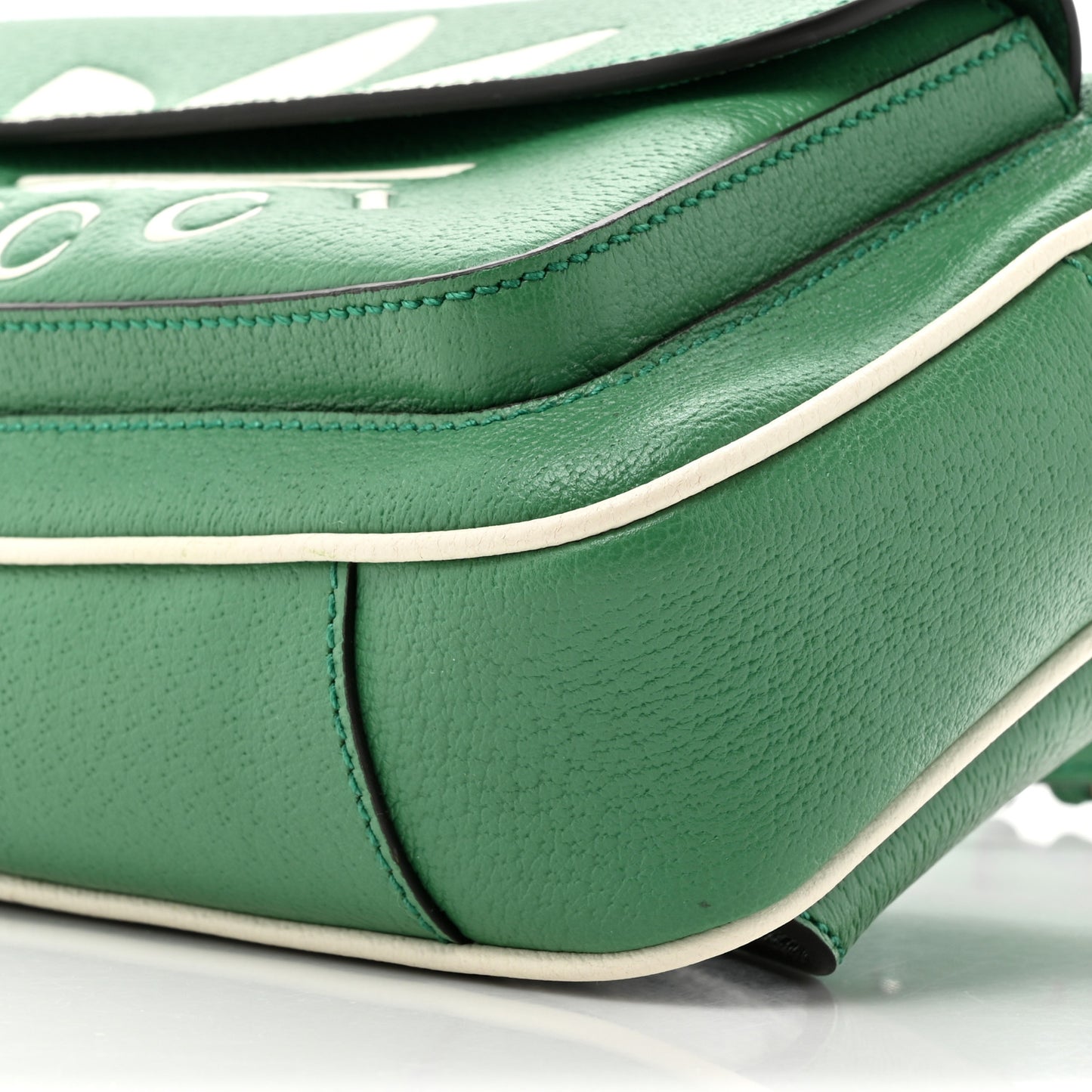 X ADIDAS Textured Dollar Calfskin Belt Bag Green