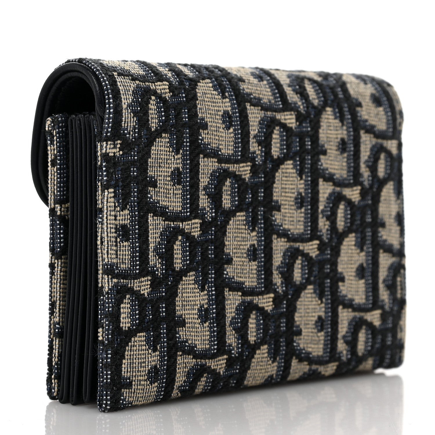 Christian Dior Oblique Saddle Card Holder Blue 3 of 9