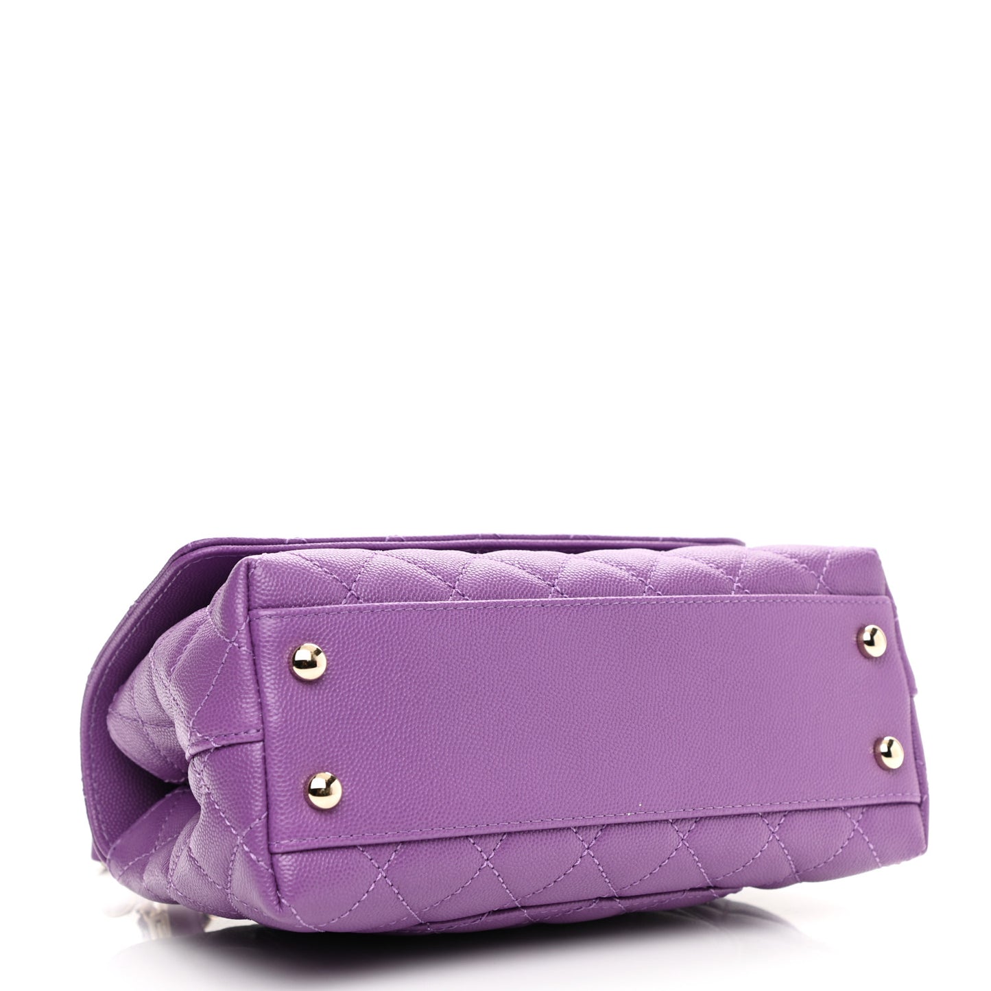 Caviar Quilted Mini Coco Handle Flap Purple