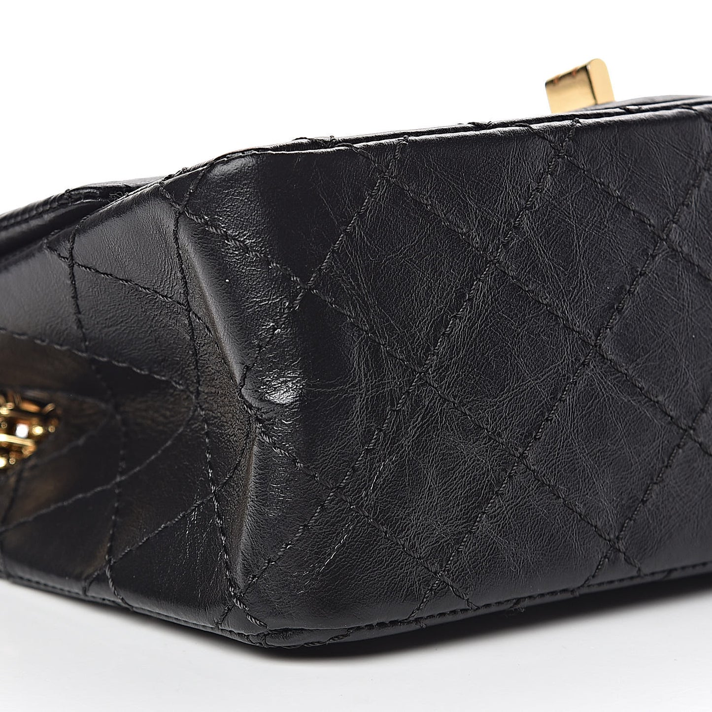 Aged Calfskin Quilted 2.55 Reissue 224 Flap Black