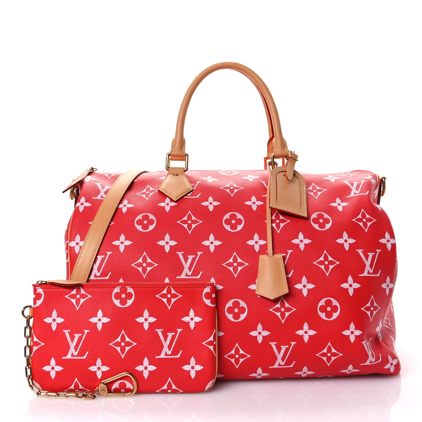 Calfskin Monogram Speedy P9 Bandouliere 50 Red