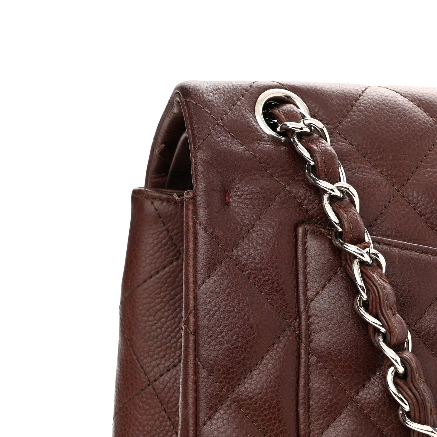 Caviar Quilted Jumbo Double Flap Burgundy