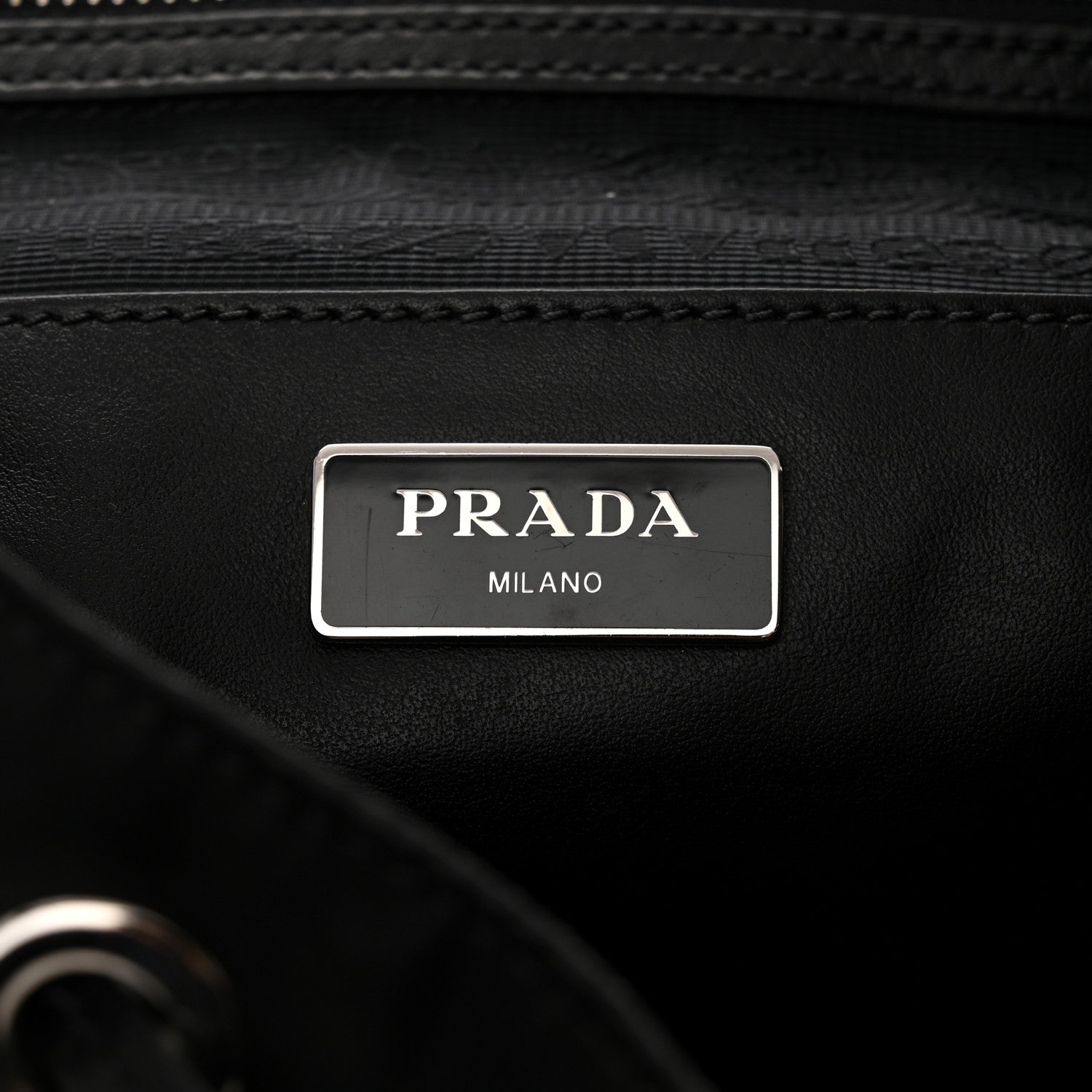 Prada Tessuto Nylon Snakeskin Saffiano Medium Backpack Black Roccia 6 of 11