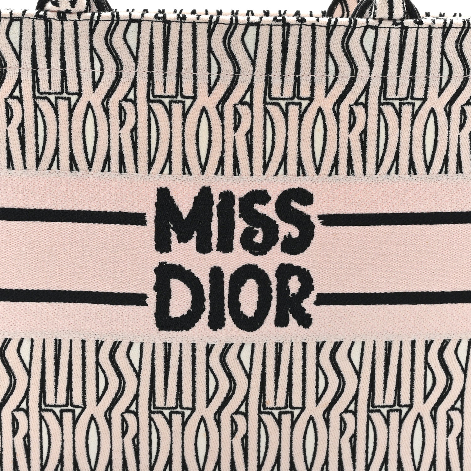 Christian Dior Canvas Embroidered Medium Miss Dior Graffiti Book Tote Pink 8 of 10