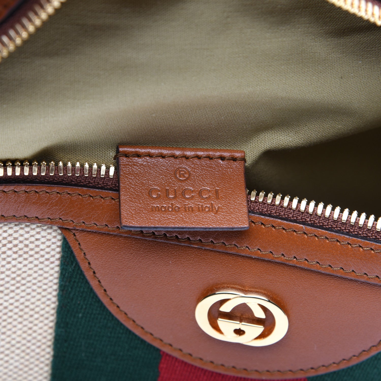 Gucci Vintage Canvas Web Belt Bag Sand Cuir 8 of 9