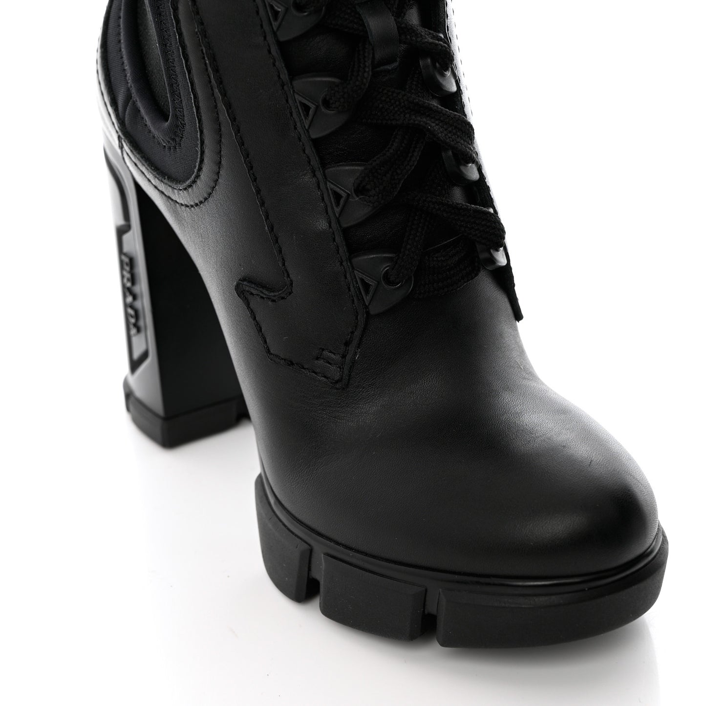 Vitello Montana Neoprene Lace Up Chelsea 110mm Ankle Boots 35 Black